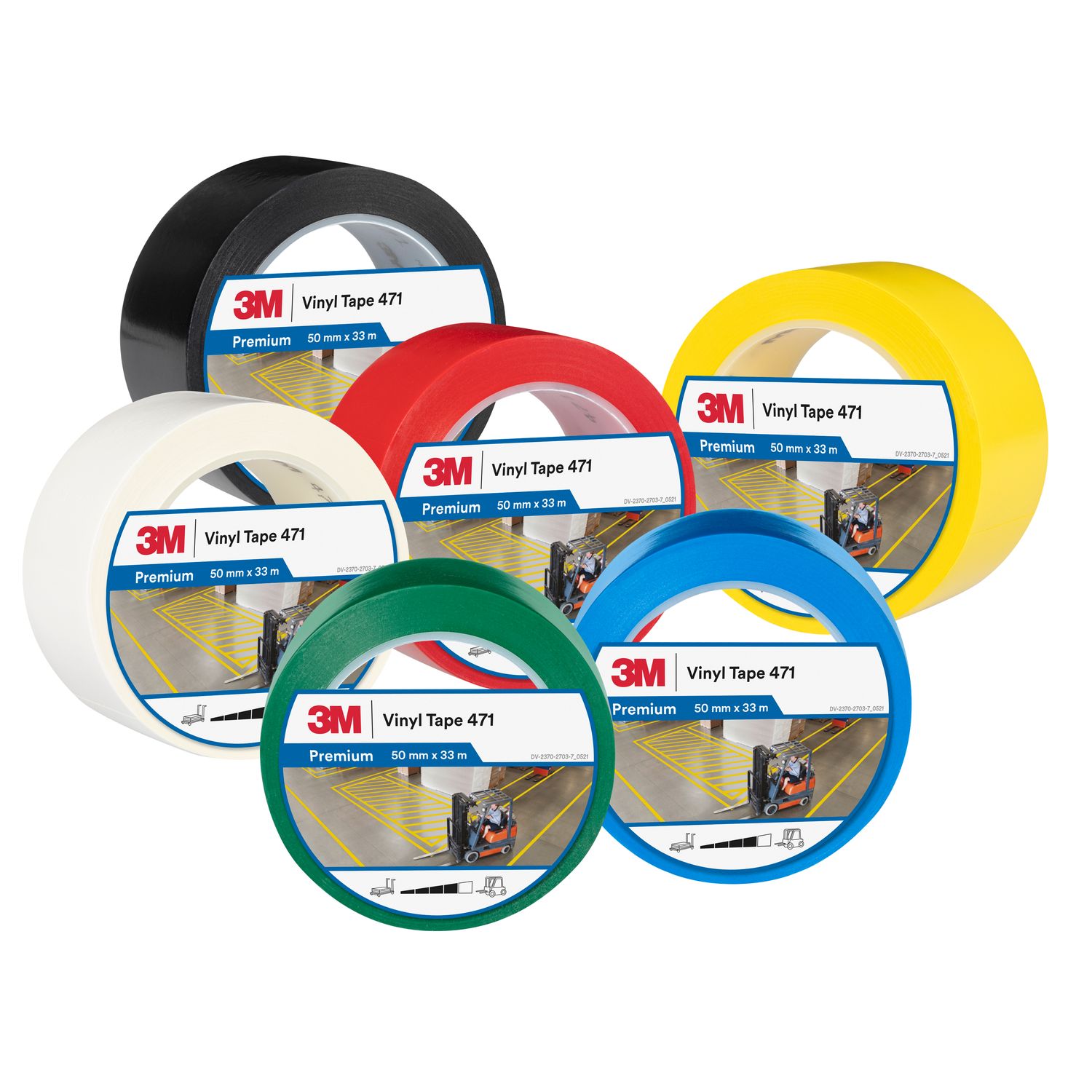 3M Lane and Safety Marking Tape 471 YelLow 12.7 mm x 33 M 0.13 Mm