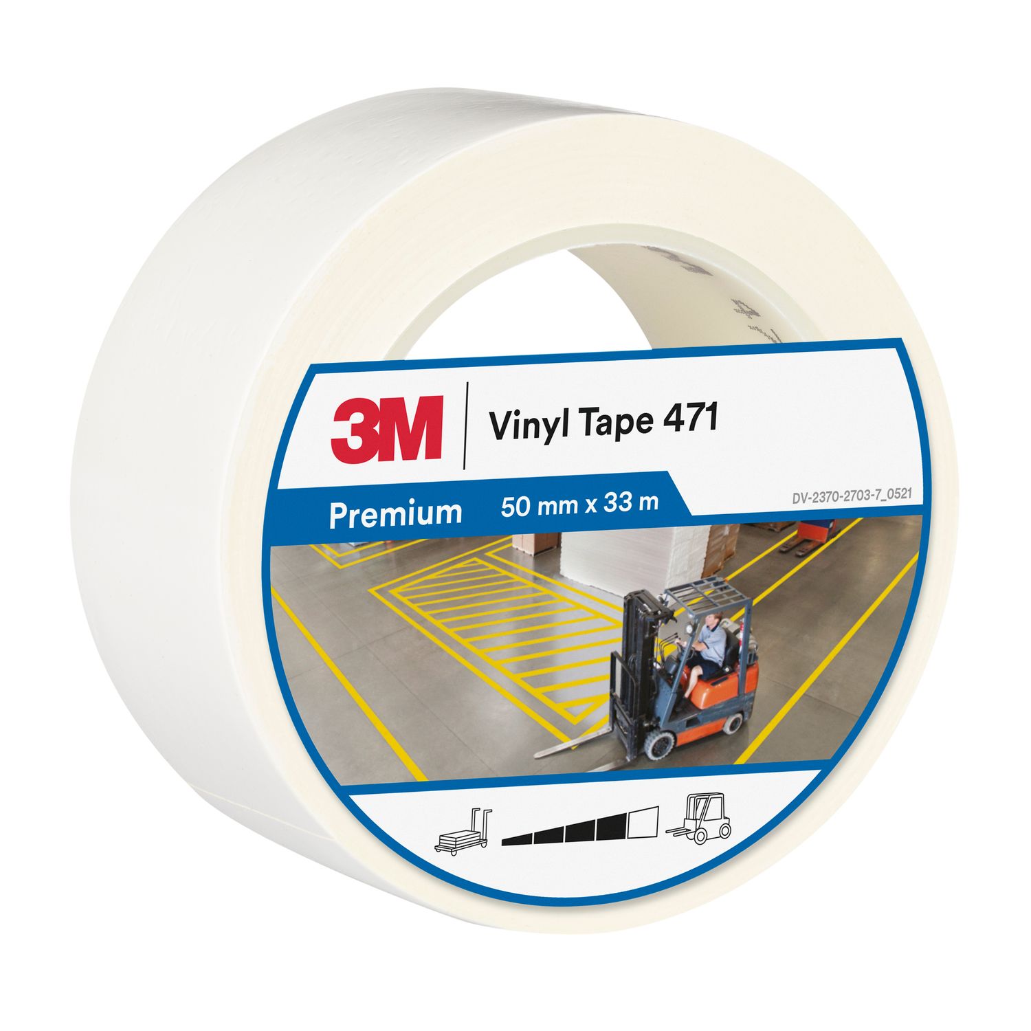 3M Vinyl Tape 471 White 50 mm x 33 M
