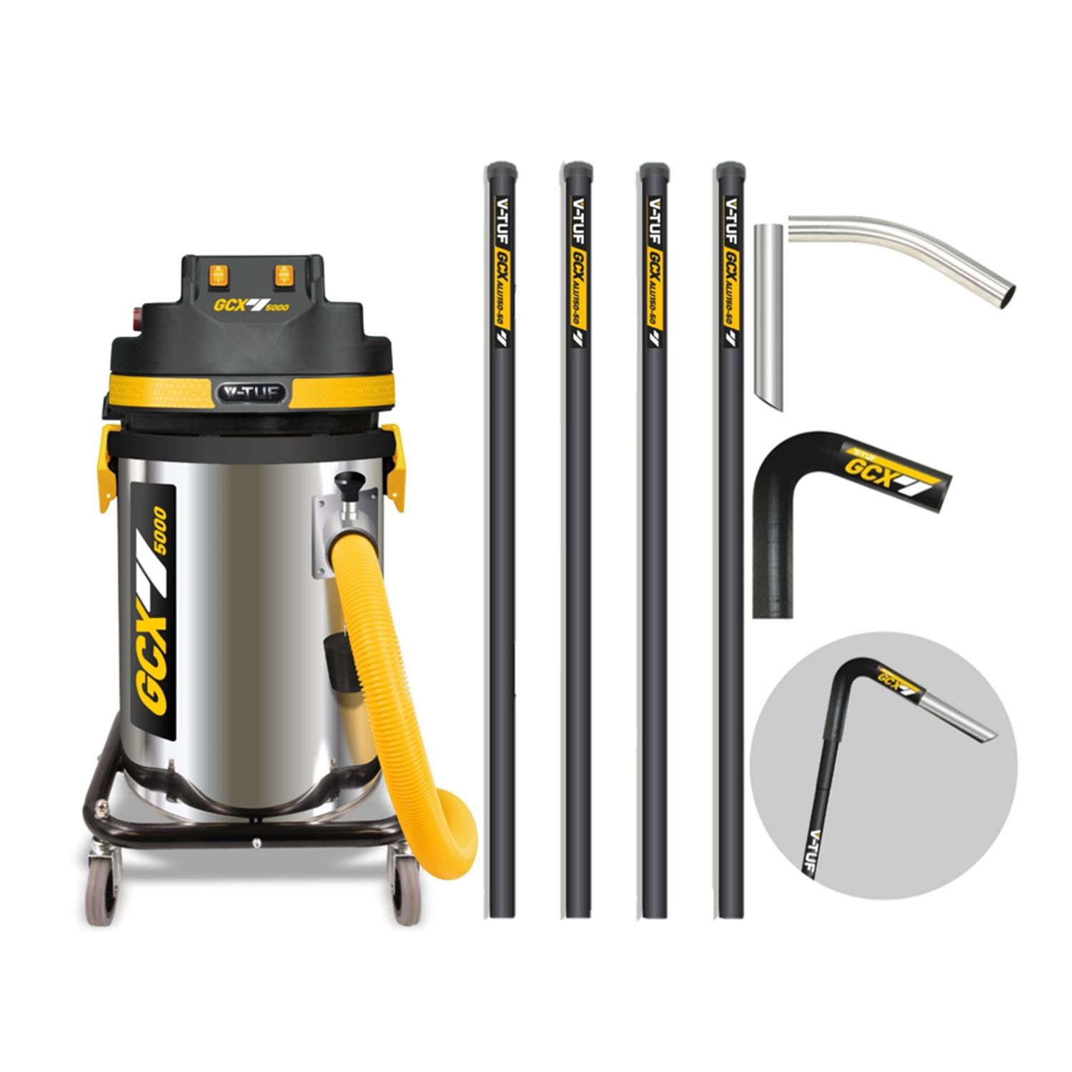 V-Tuf GCX5000 3.5KW 50 Liter Wet & Dry Vacuum Cleaner + 20FT Gutter Kit