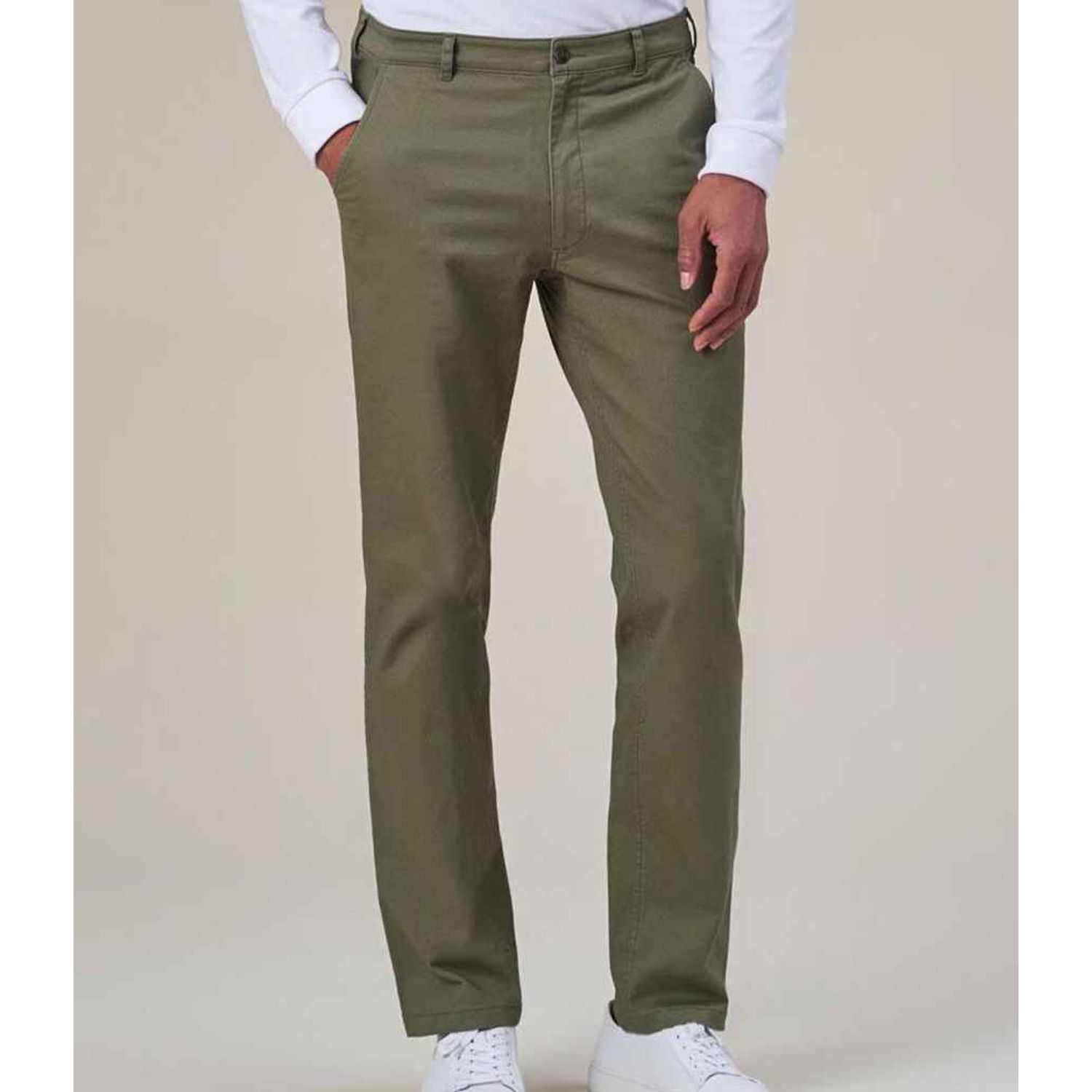 Brook Taverner Miami Slim Fit Chino Trousers Mens Olive Green - BK501 OLI 40/L