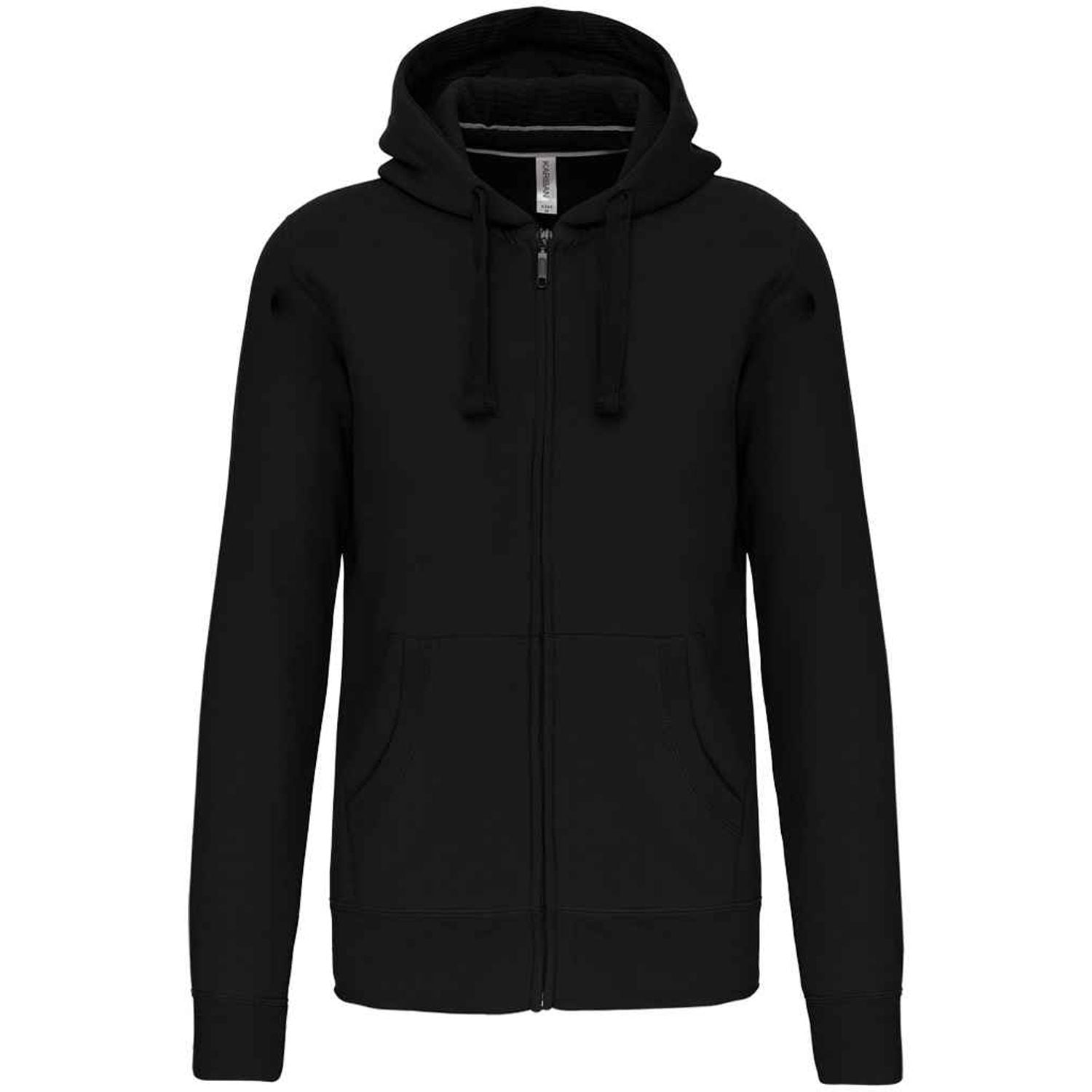 Kariban Full Zip Hooded Sweatshirt Mens Black KB454 Black L