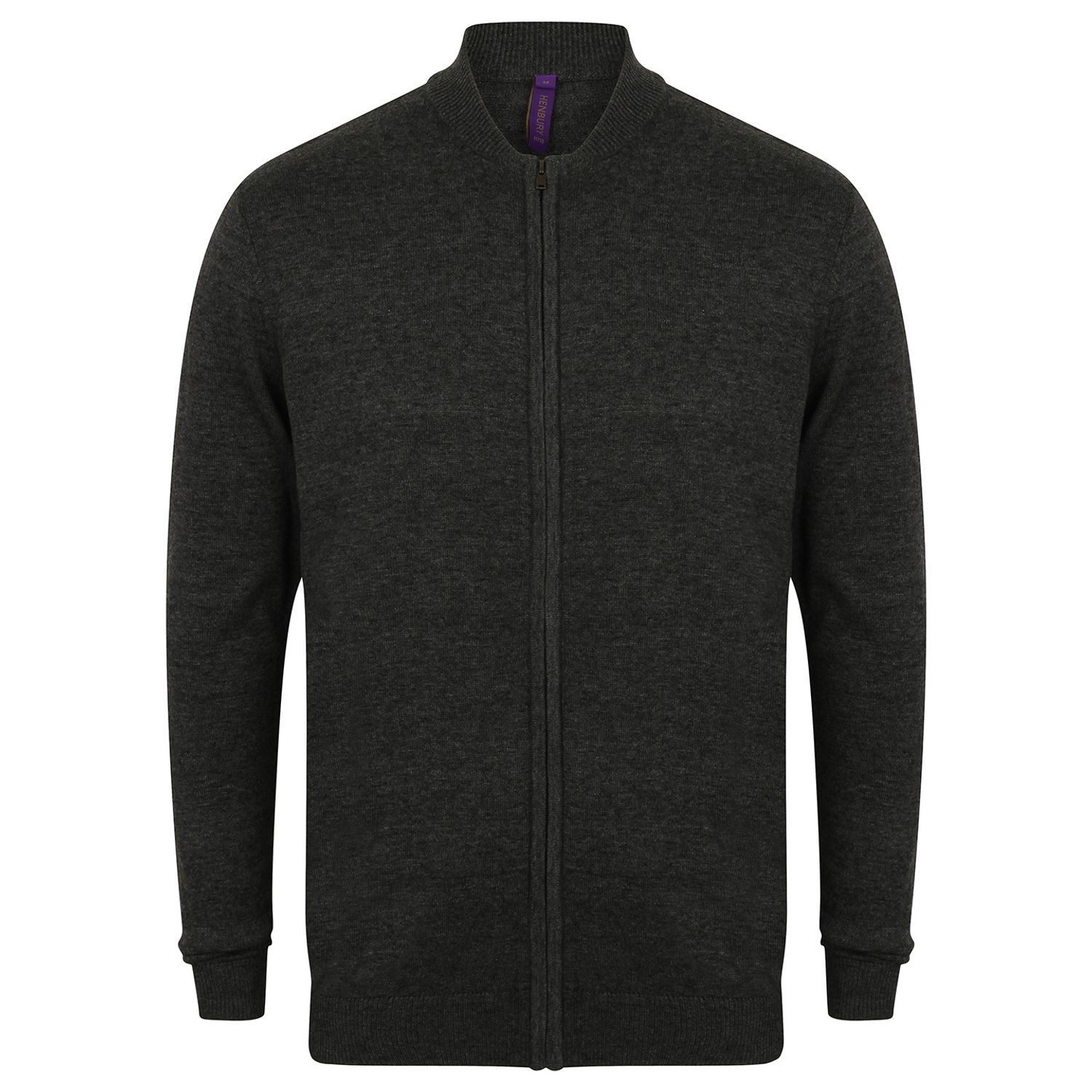 Henbury Unisex Zip-through Cardigan Grey Marl 2XS