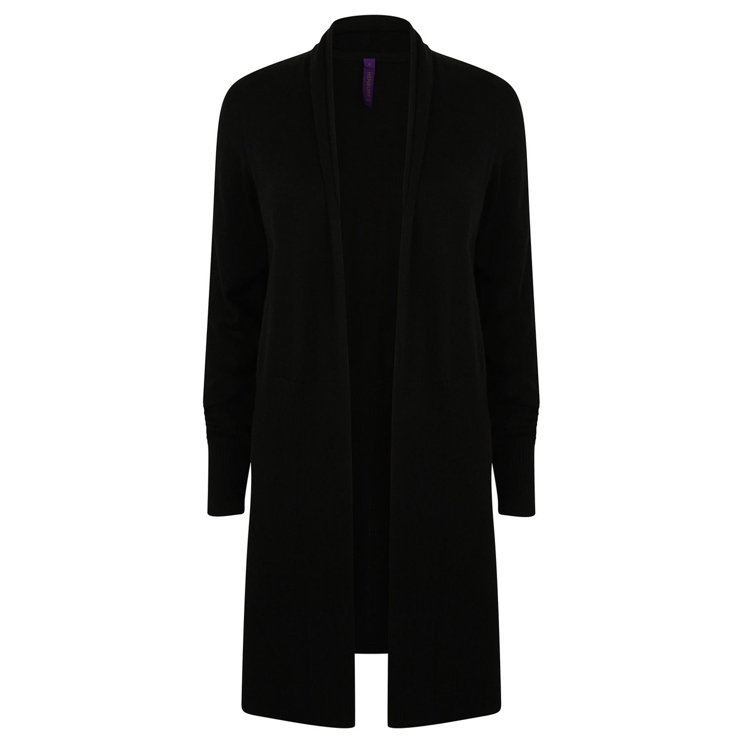 Henbury Women's Longline Open Cardigan Black XS