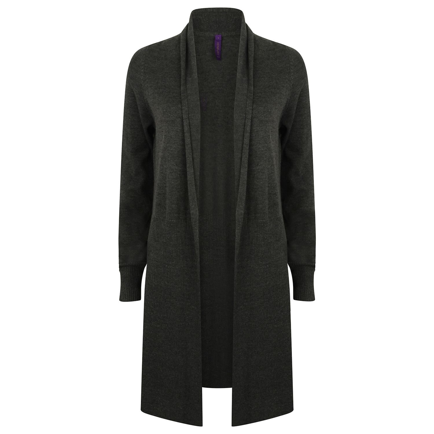 Henbury Women's Longline Open Cardigan Grey Marl L