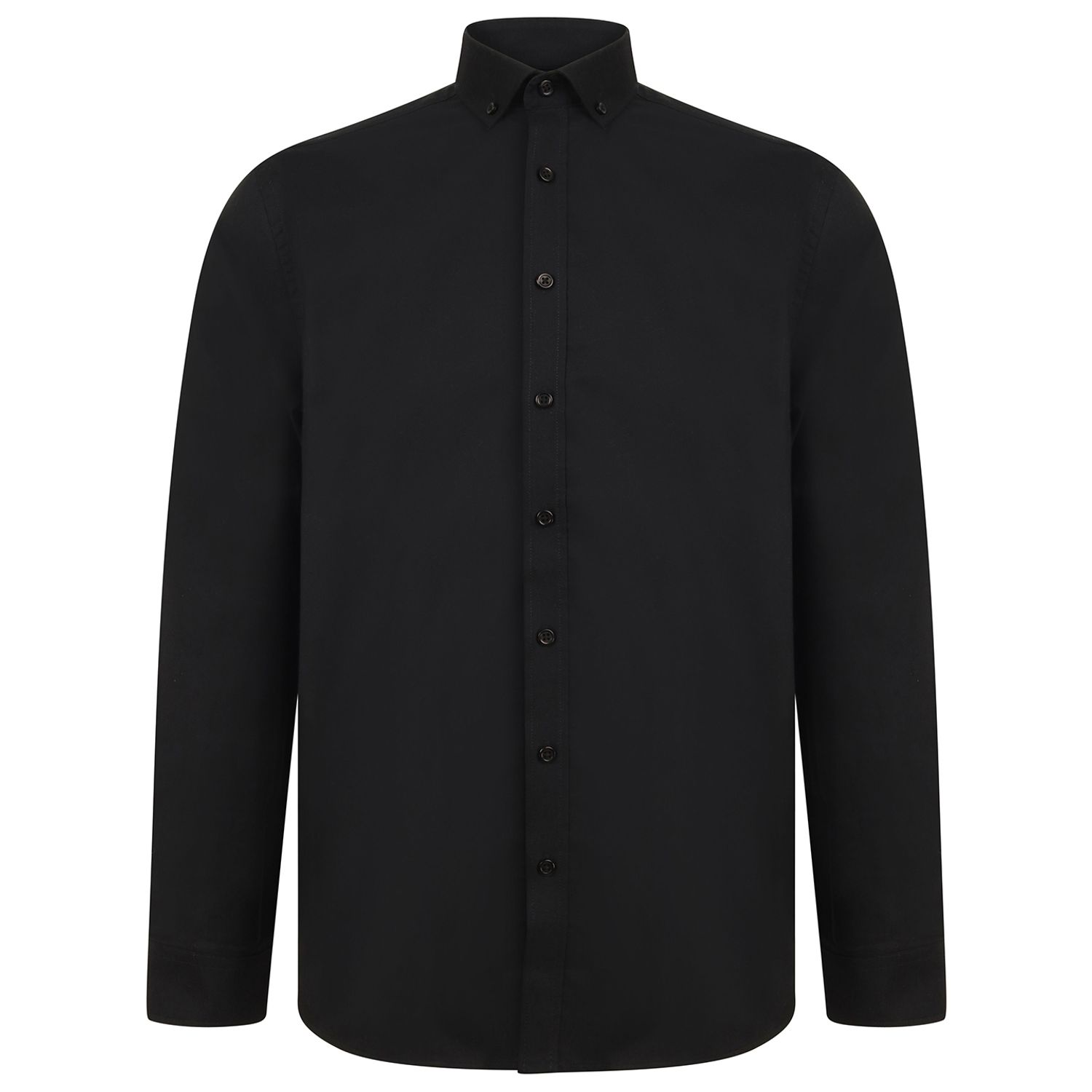 Henbury Modern Long Sleeve Oxford Shirt Black XLS