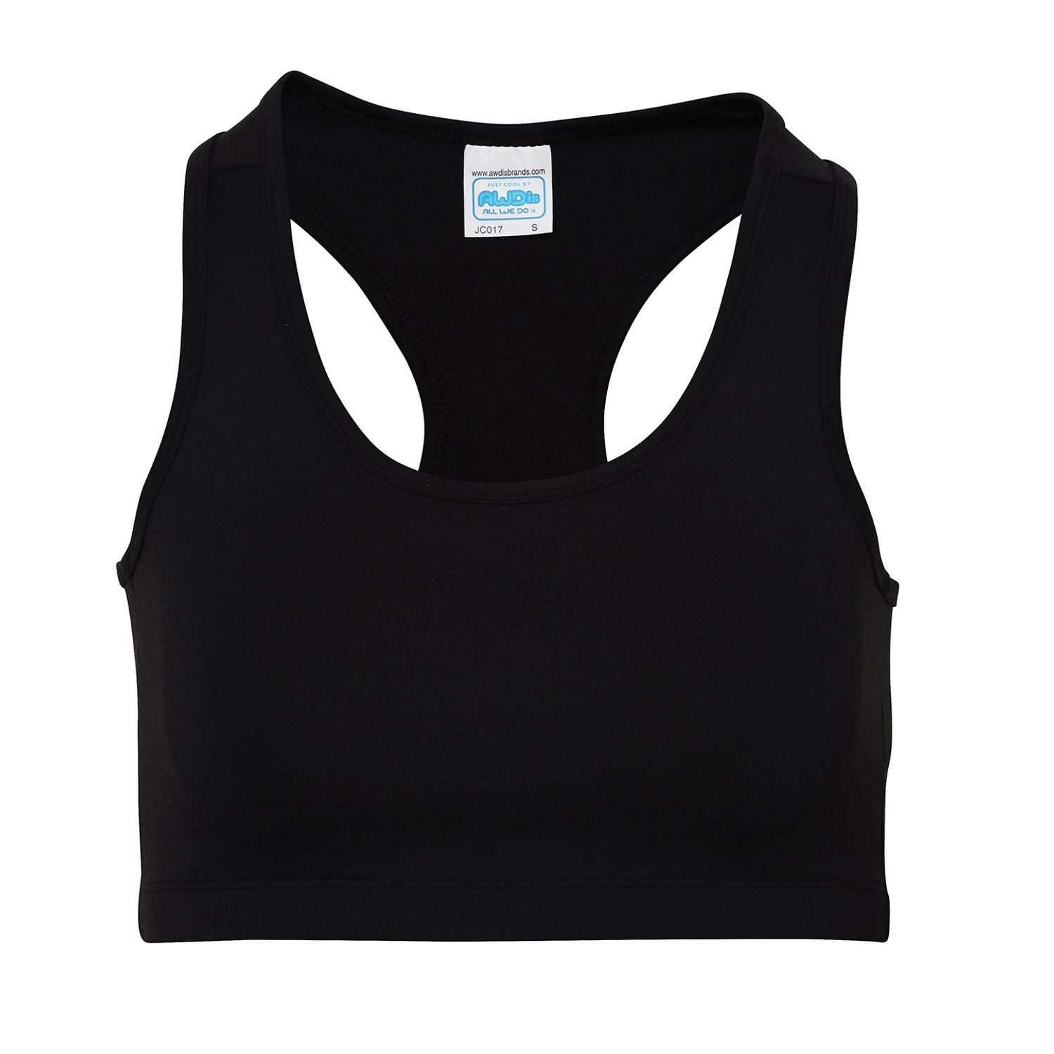 AWDis Just Cool Women's Cool Sports Crop Top Female Jet Black* L