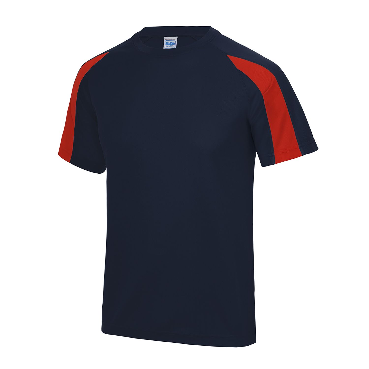 AWDis Just Cool Kids Contrast Cool T Unisex French Navy/Fire Red 1213