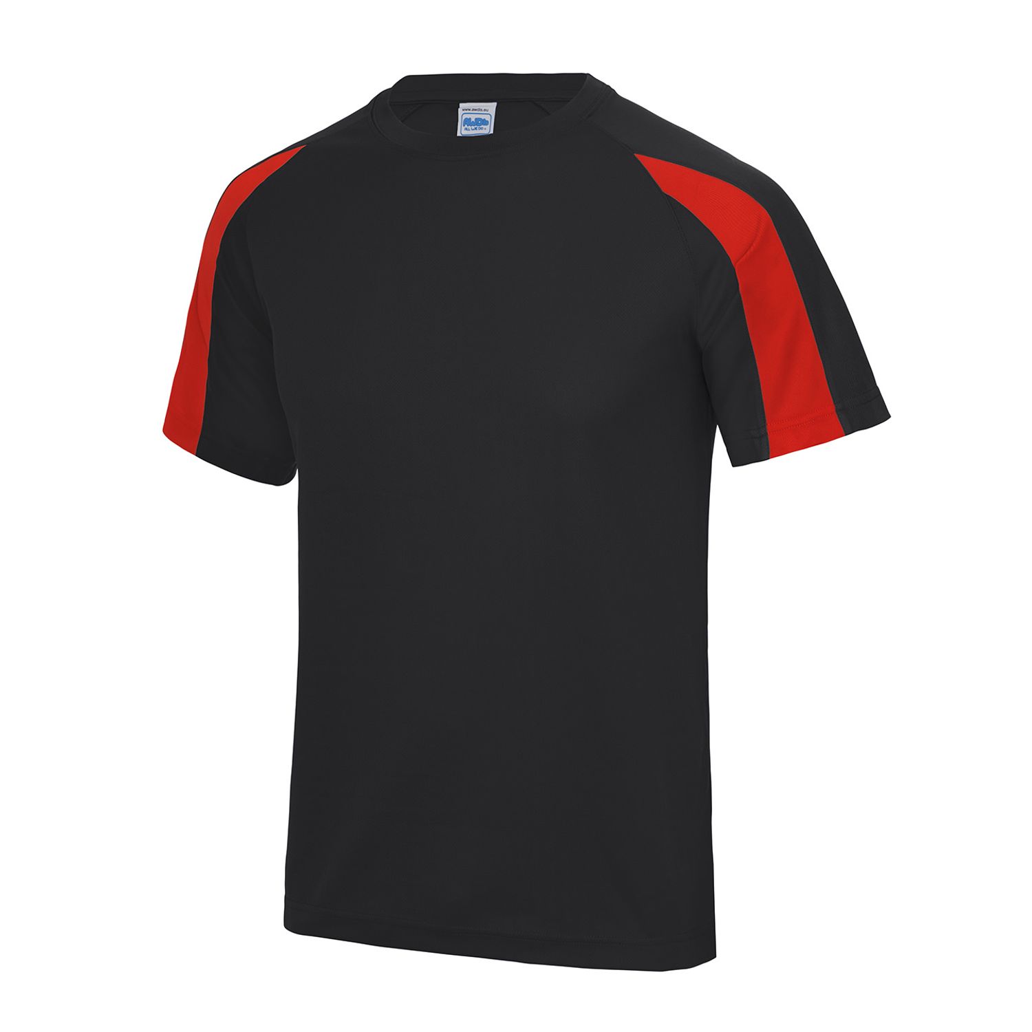 AWDis Just Cool Kids Contrast Cool T Unisex Jet Black/Fire Red 34