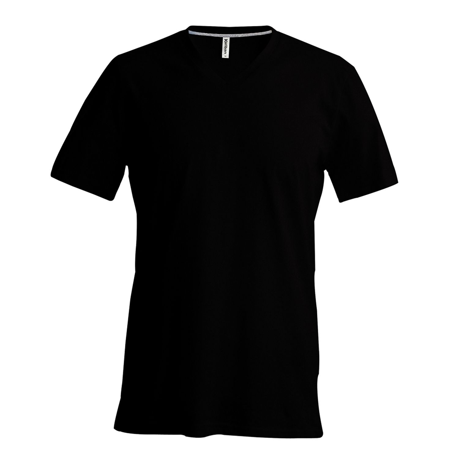 Kariban Mens Short-Sleeved V-Neck T-Shirt Black 2XL