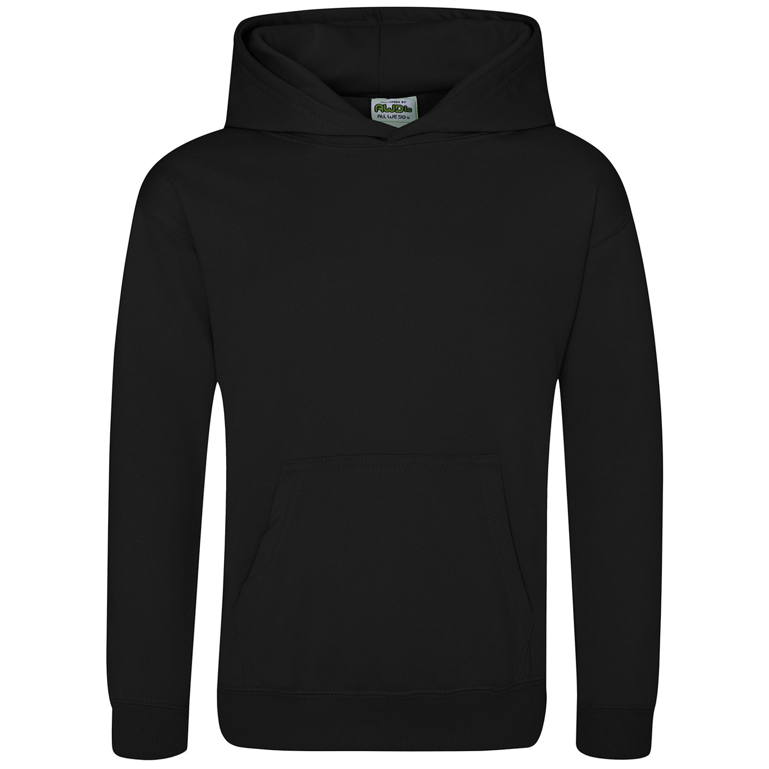 AWDis Just Hoods Kids Sports Polyester Hoodie Unisex Jet Black 1213