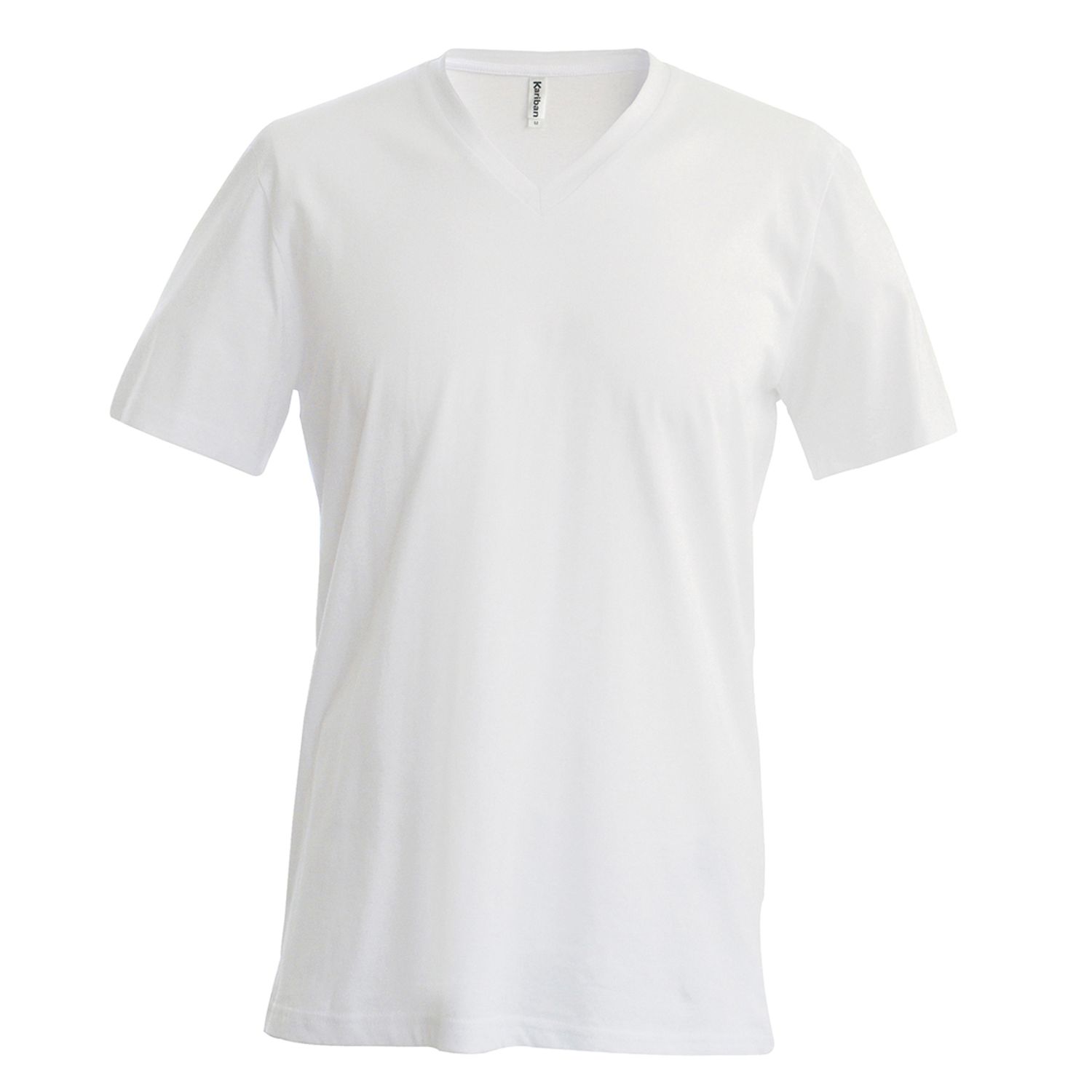Kariban Mens Short-Sleeved V-Neck T-Shirt White S
