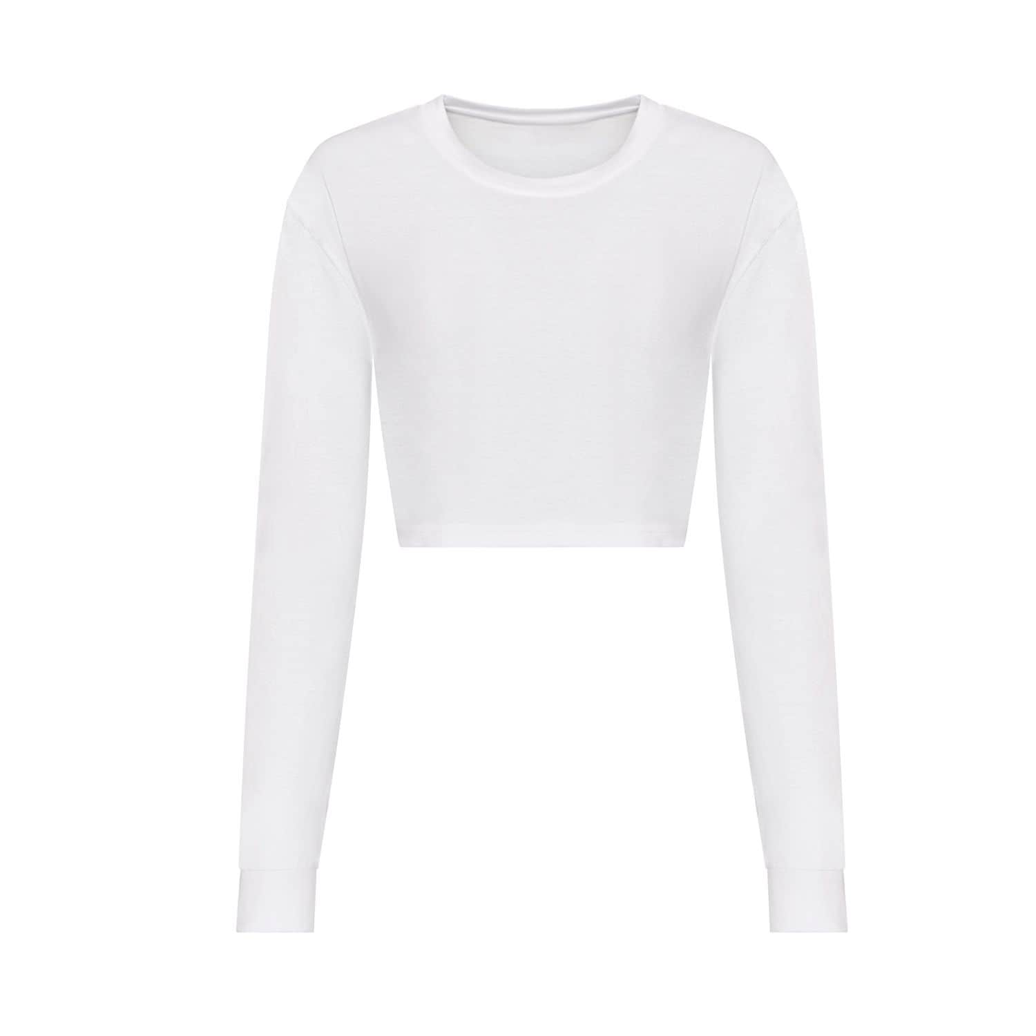 AWDis Just T's Women's Long Sleeve Cropped T Female Solid White L