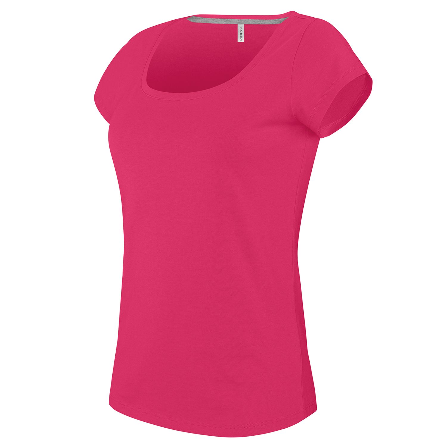 Kariban Ladies Boat Neck Short-Sleeved T-Shirt Fuchsia L