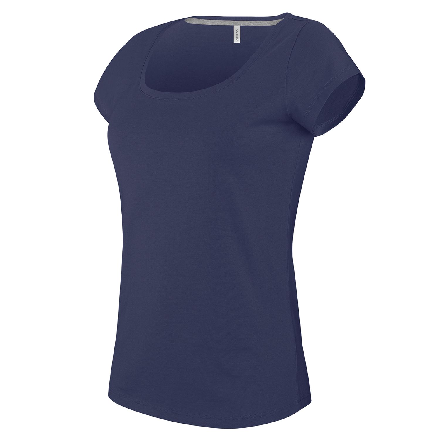 Kariban Ladies Boat Neck Short-Sleeved T-Shirt Navy 2XL