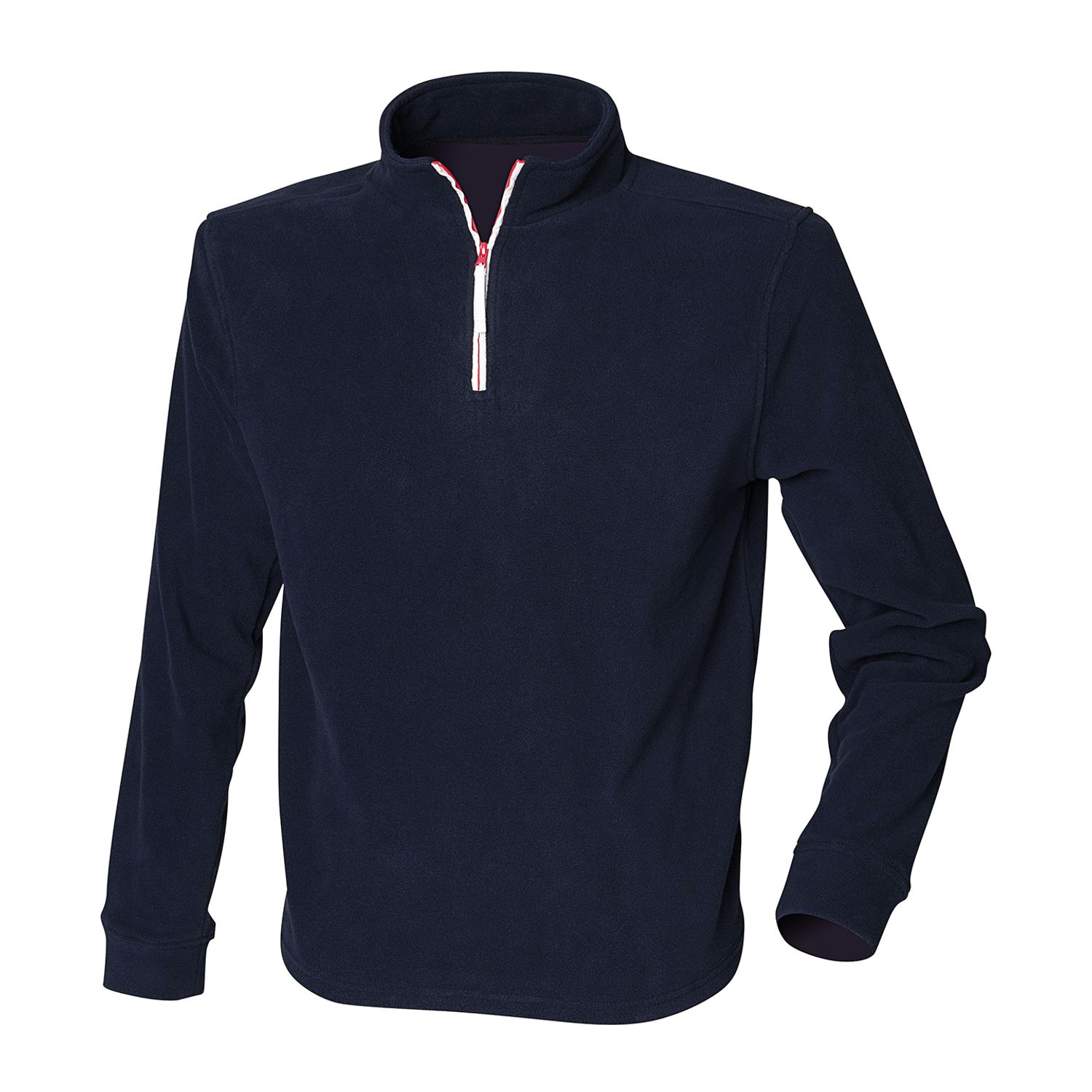 Finden + Hales Zip Long Sleeve Fleece Piped Navy/White/Red L