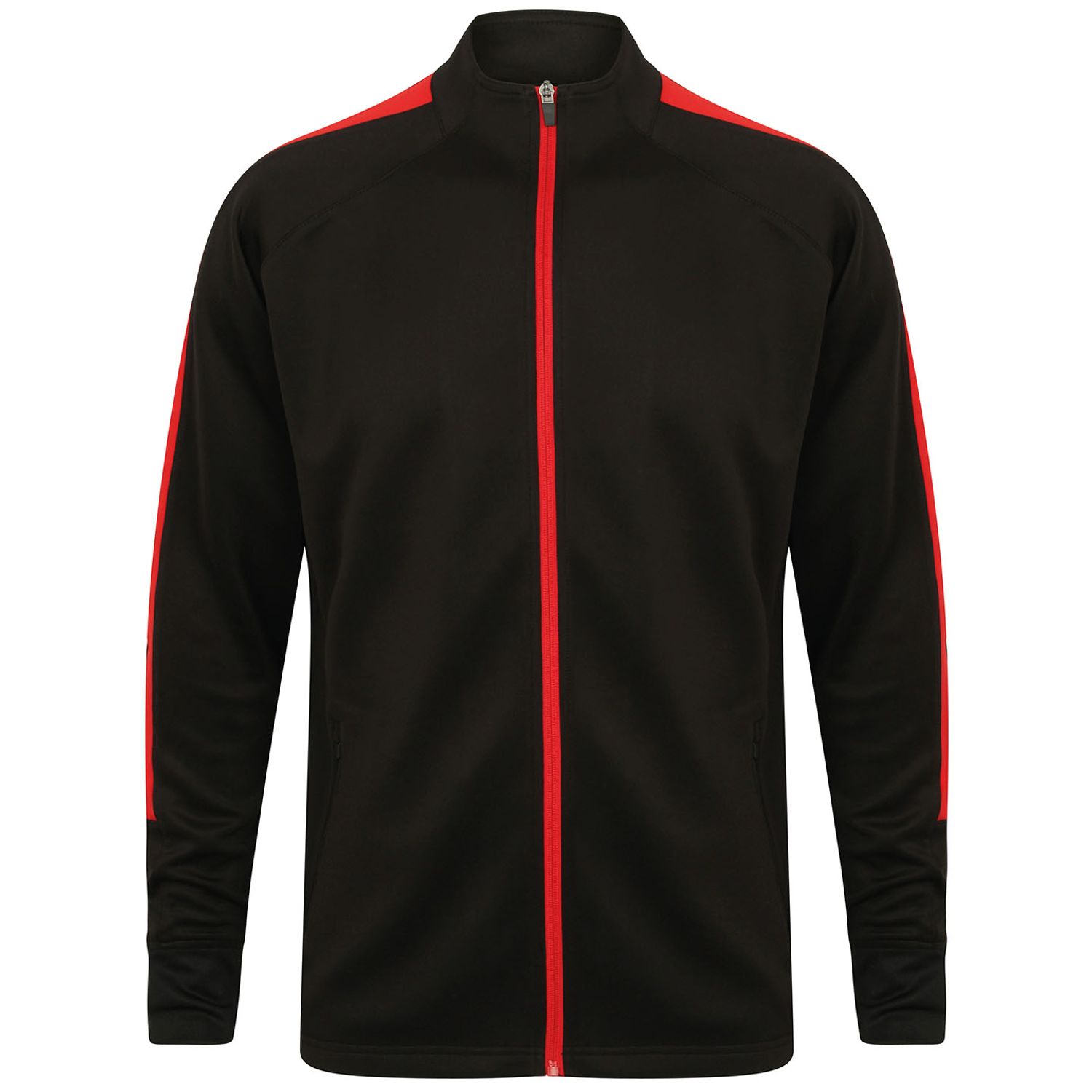 Finden + Hales Knitted Tracksuit Top Black/Red L
