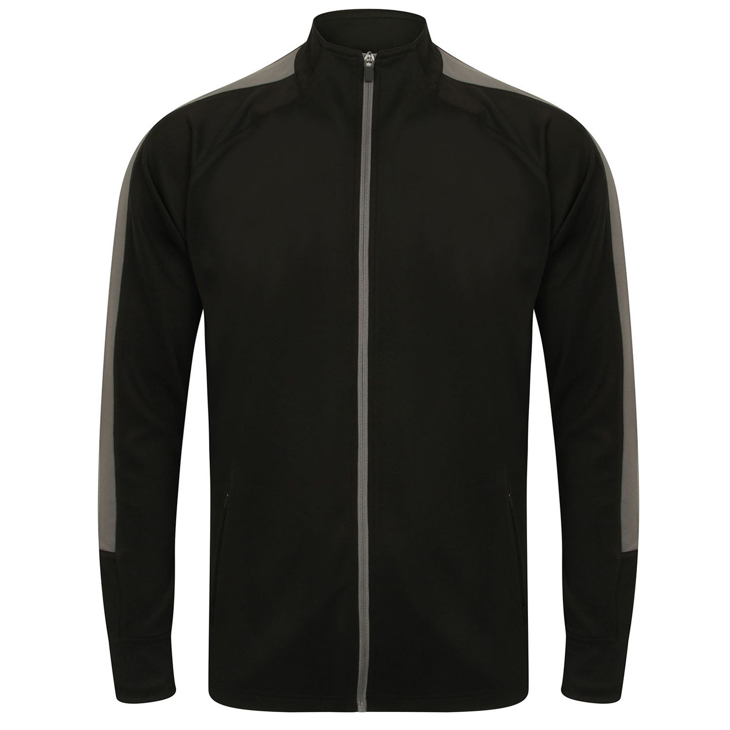 Finden + Hales Knitted Tracksuit Top Black/Gunmetal Grey M