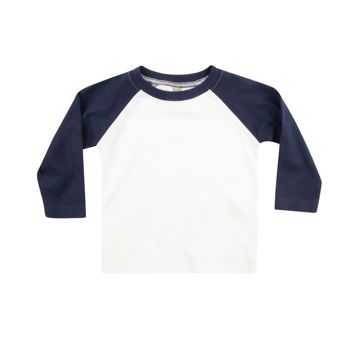 Larkwood Long Sleeve Baseball T-Shirt White/Navy 06