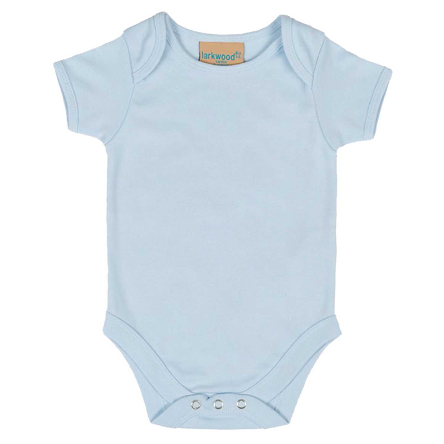 Larkwood Short-Sleeved Bodysuit with Envelope Neck Opening Pale Blue 03