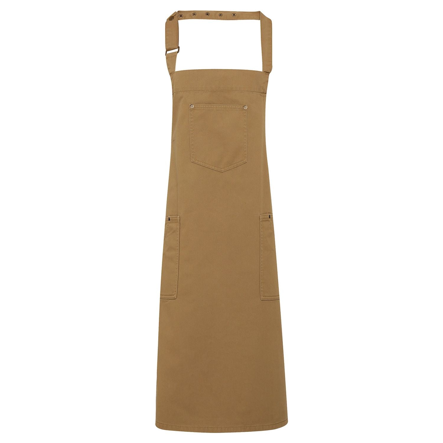 Premier Chino Cotton Bib Apron Khaki One Size