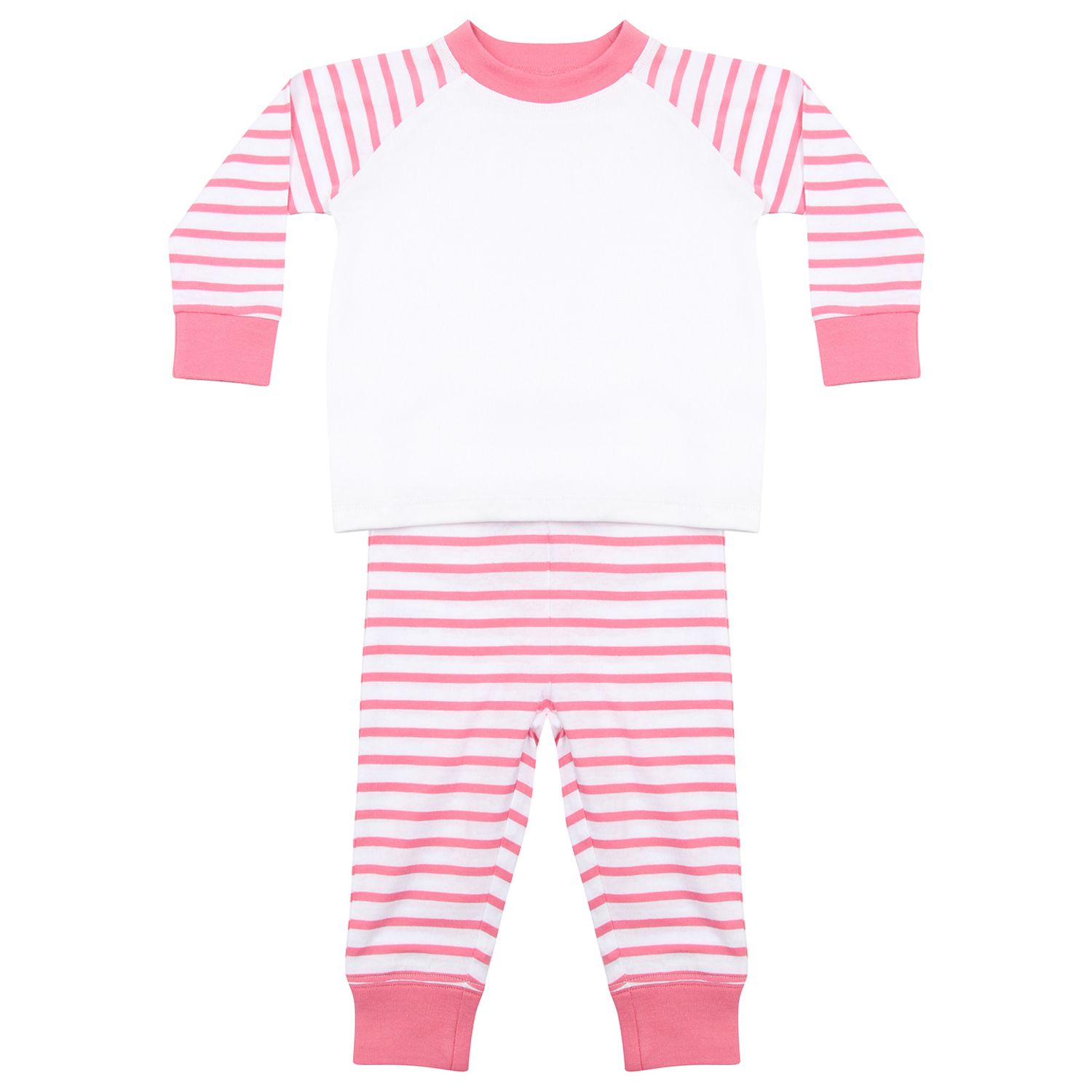 Larkwood Striped Pyjamas Pink Stripe/White 2436