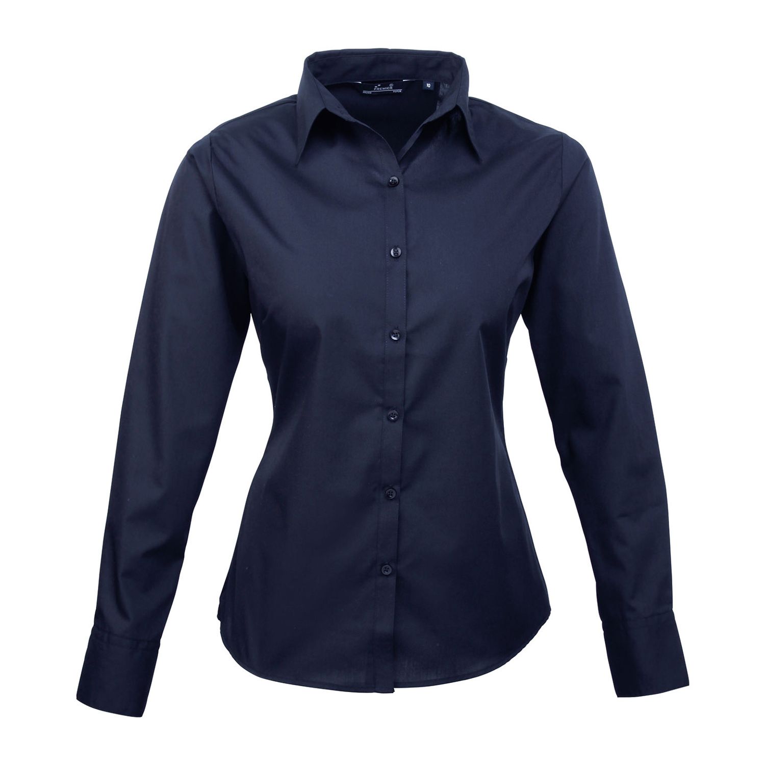 Premier Women's Poplin Long Sleeve Blouse Navy* 12