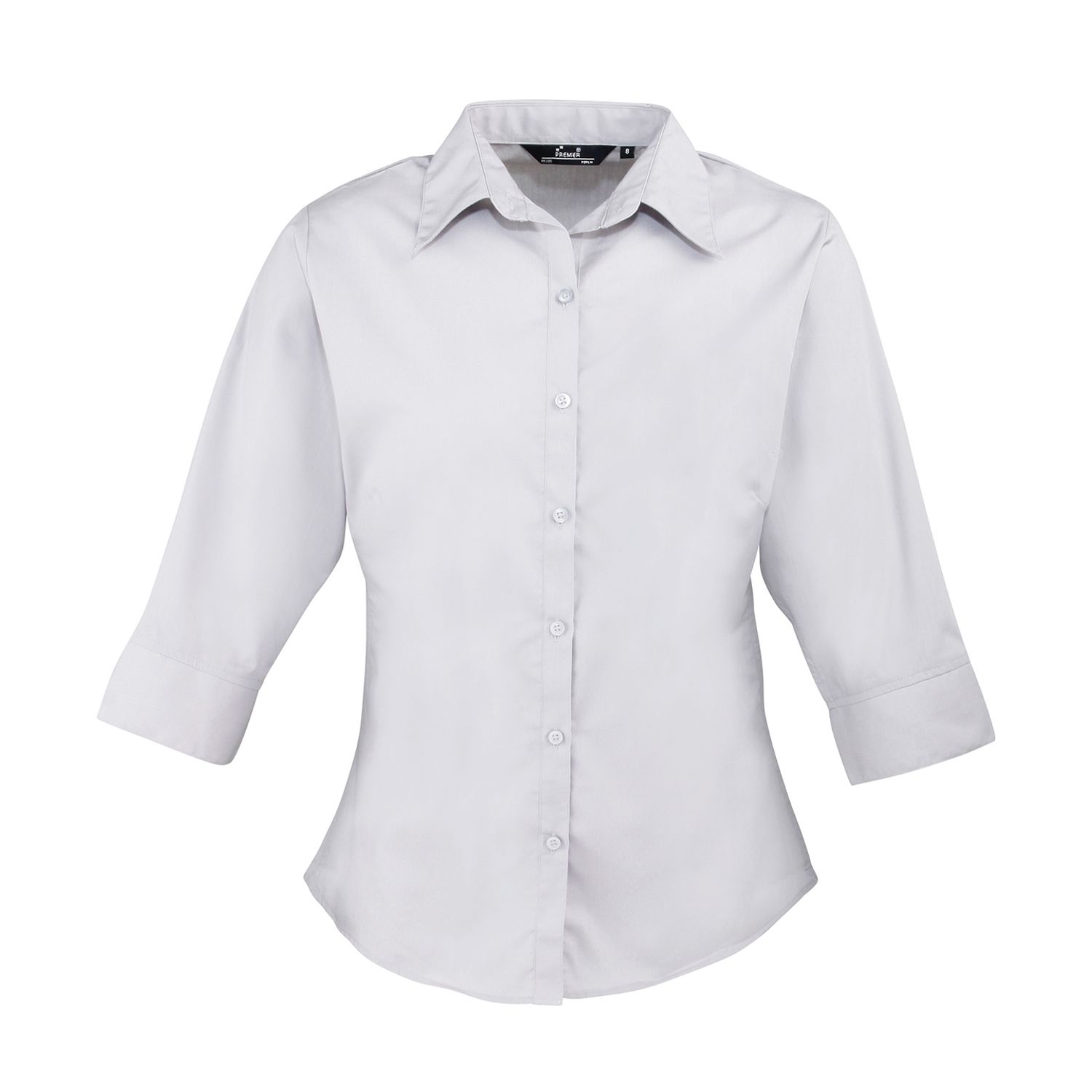 Premier Women's Sleeve Poplin Blouse Silver 20