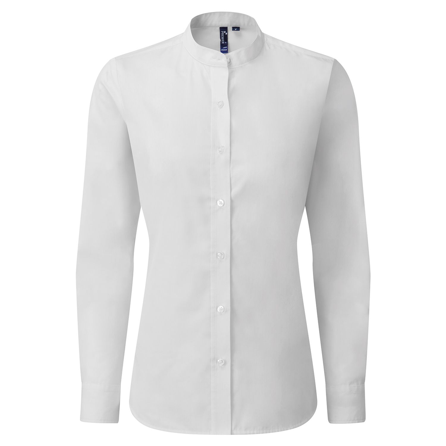Premier Women's Banded Collar 'grandad' Shirt White XL