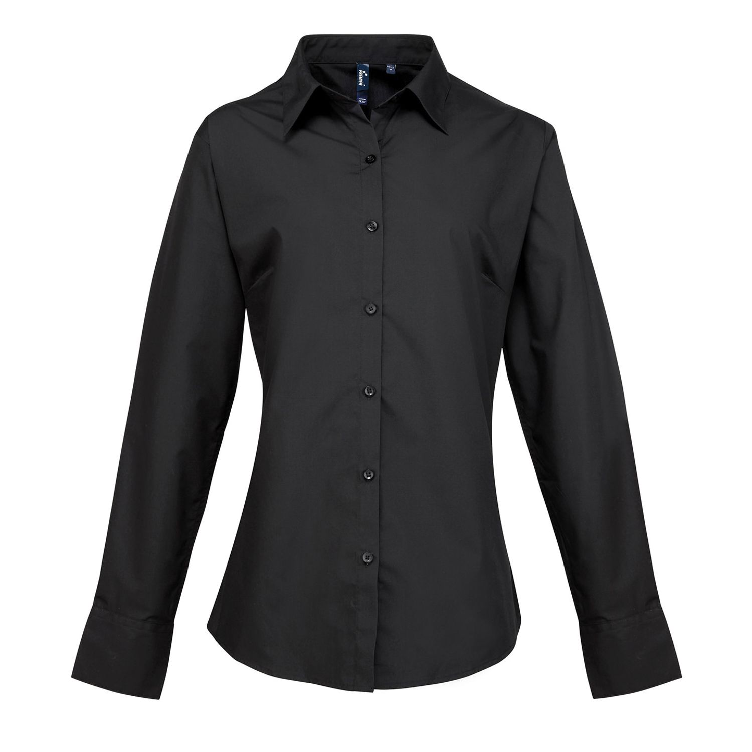 Premier Women's Supreme Poplin Long Sleeve Shirt Black 8