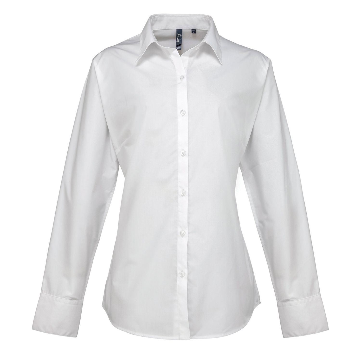 Premier Women's Supreme Poplin Long Sleeve Shirt White 22