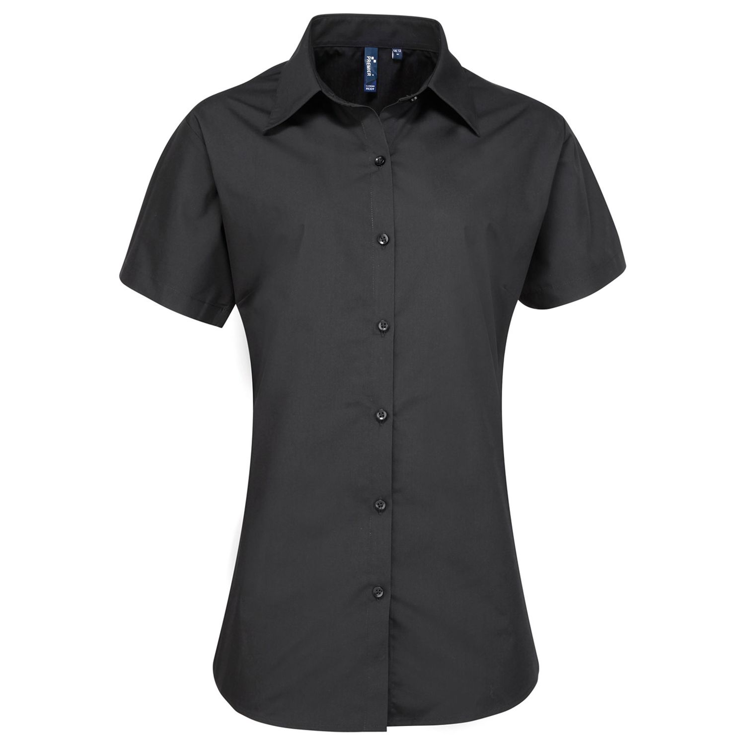 Premier Women's Supreme Poplin Short Sleeve Shirt Black 8