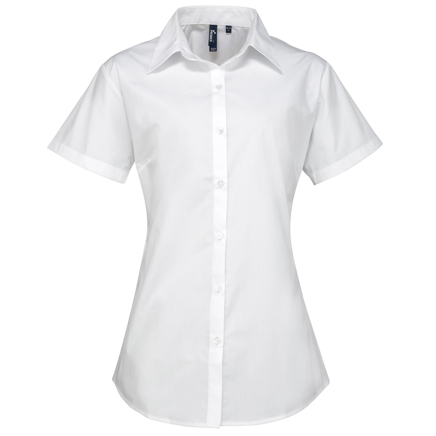 Premier Women's Supreme Poplin Short Sleeve Shirt White 12