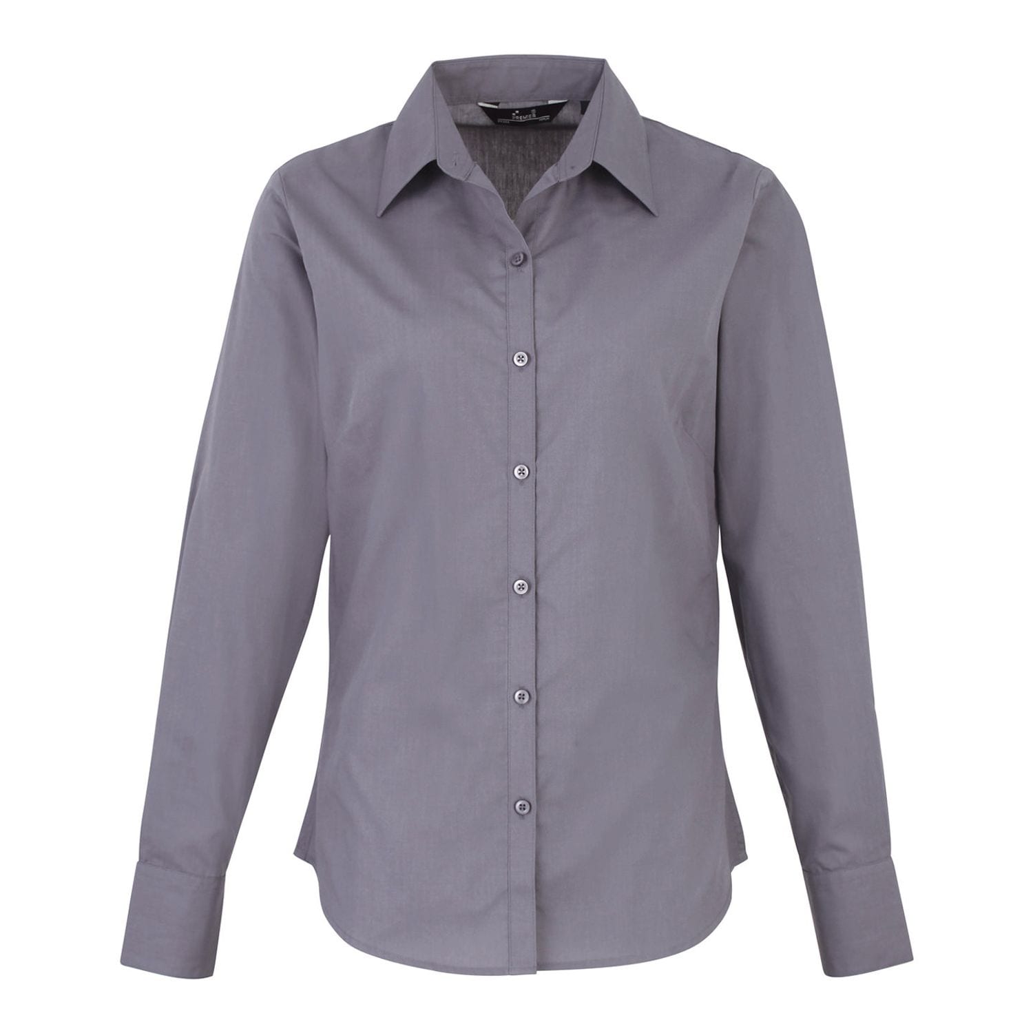 Premier Women's Poplin Long Sleeve Blouse Steel 28