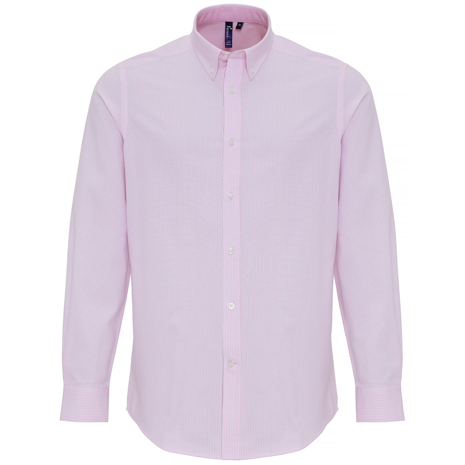 Premier Cotton-rich Oxford Stripes Shirt White/Pink S