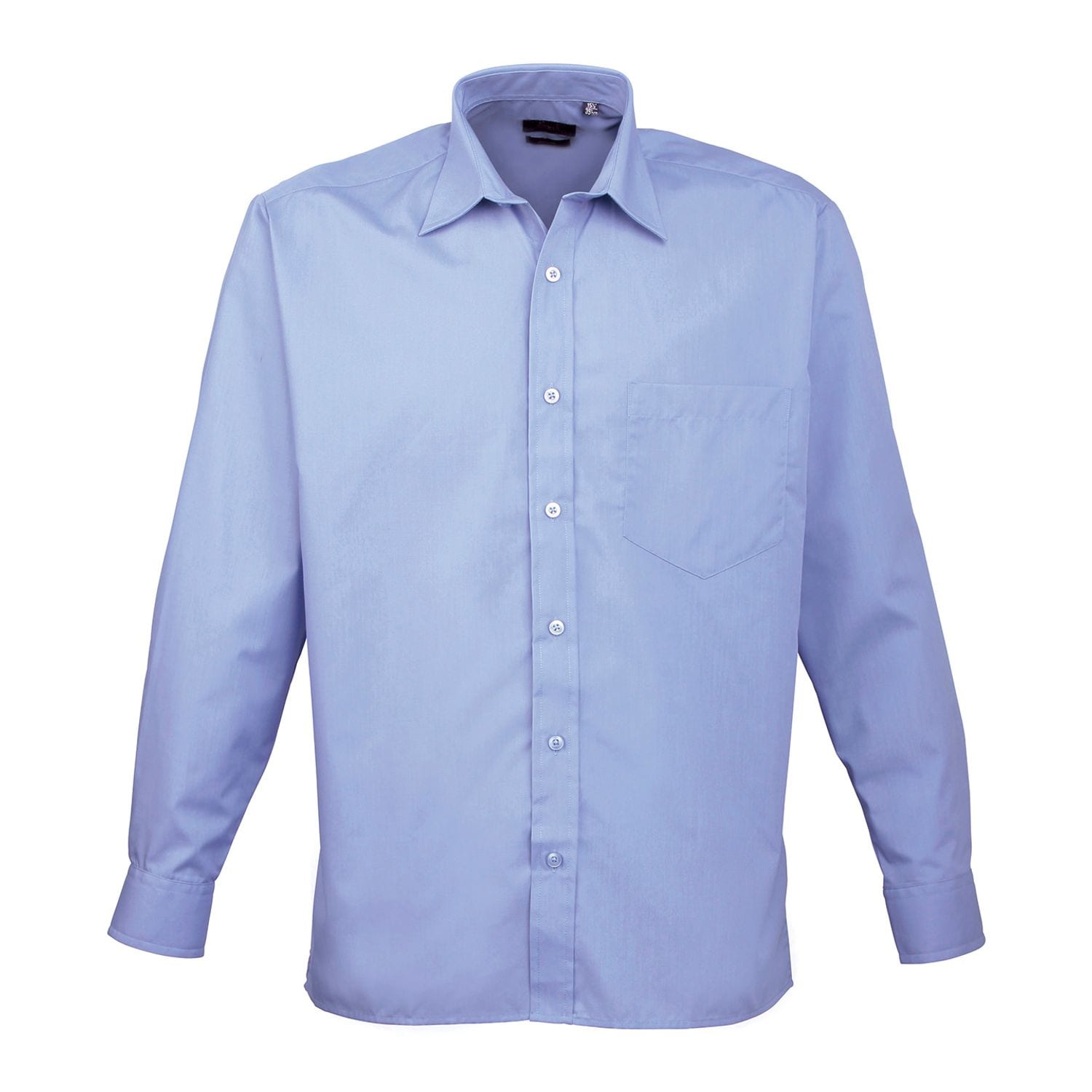 Premier Long Sleeve Poplin Shirt Mid Blue* 14.5