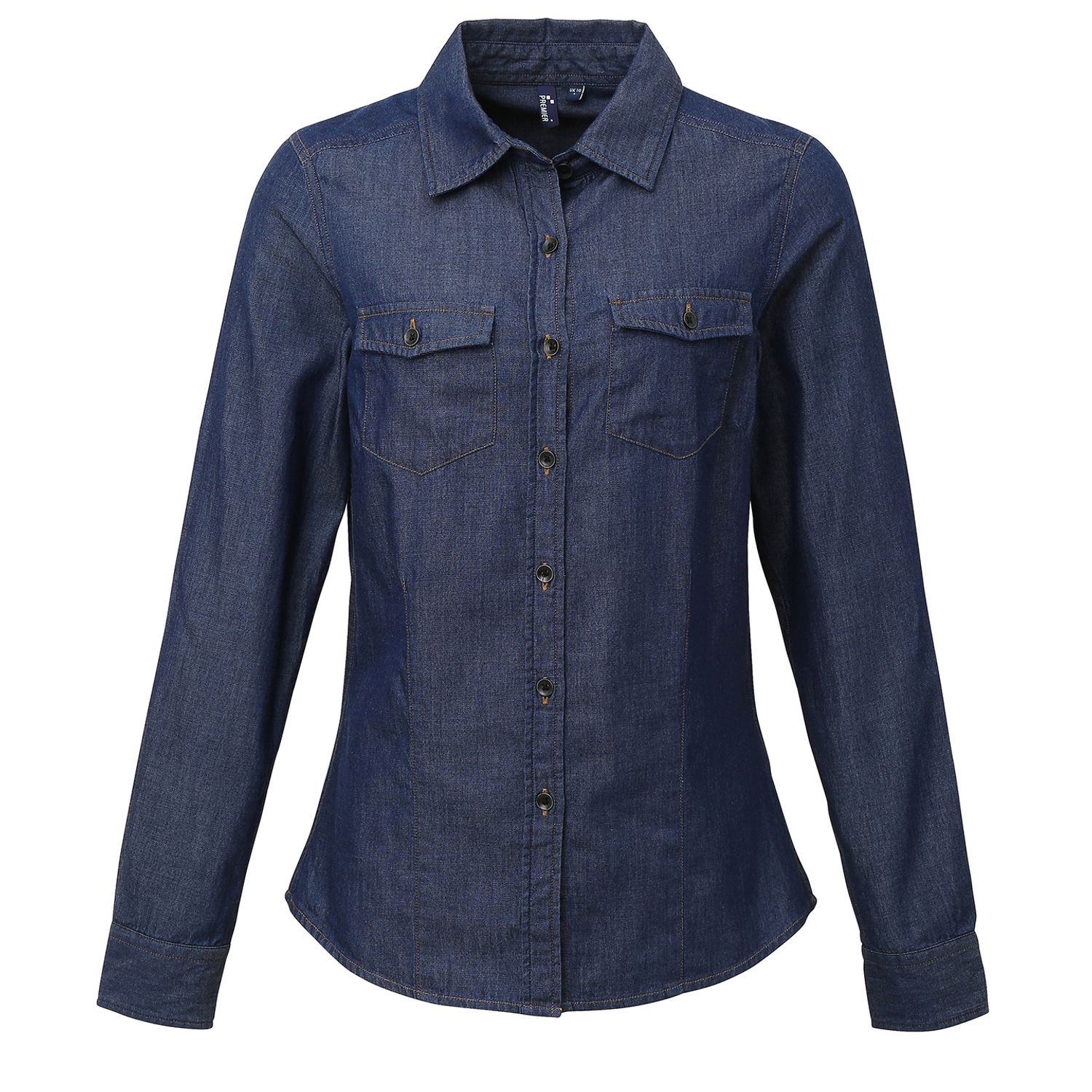 Premier Women's Jeans Stitch Denim Shirt Indigo Denim M