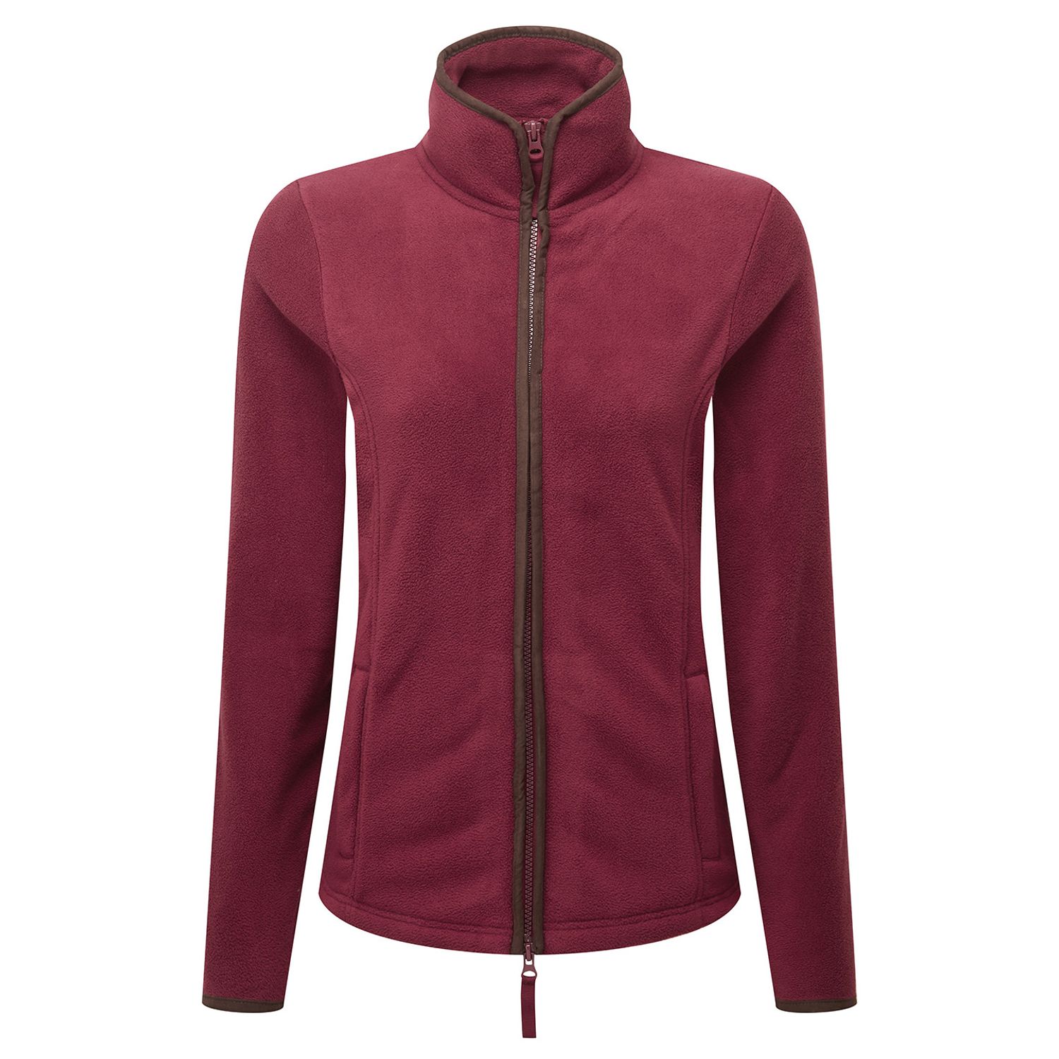 Premier Women S Artisan Fleece Jacket Burgundy/Brown L