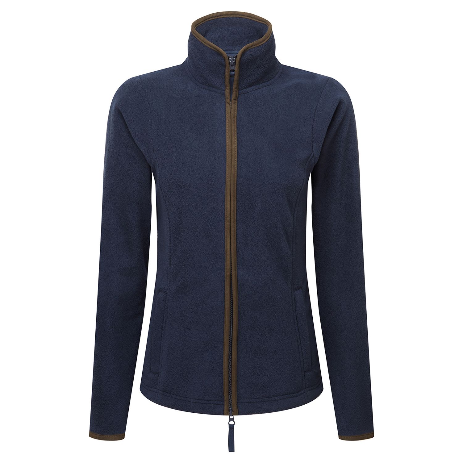 Premier Women S Artisan Fleece Jacket Navy/Brown XL