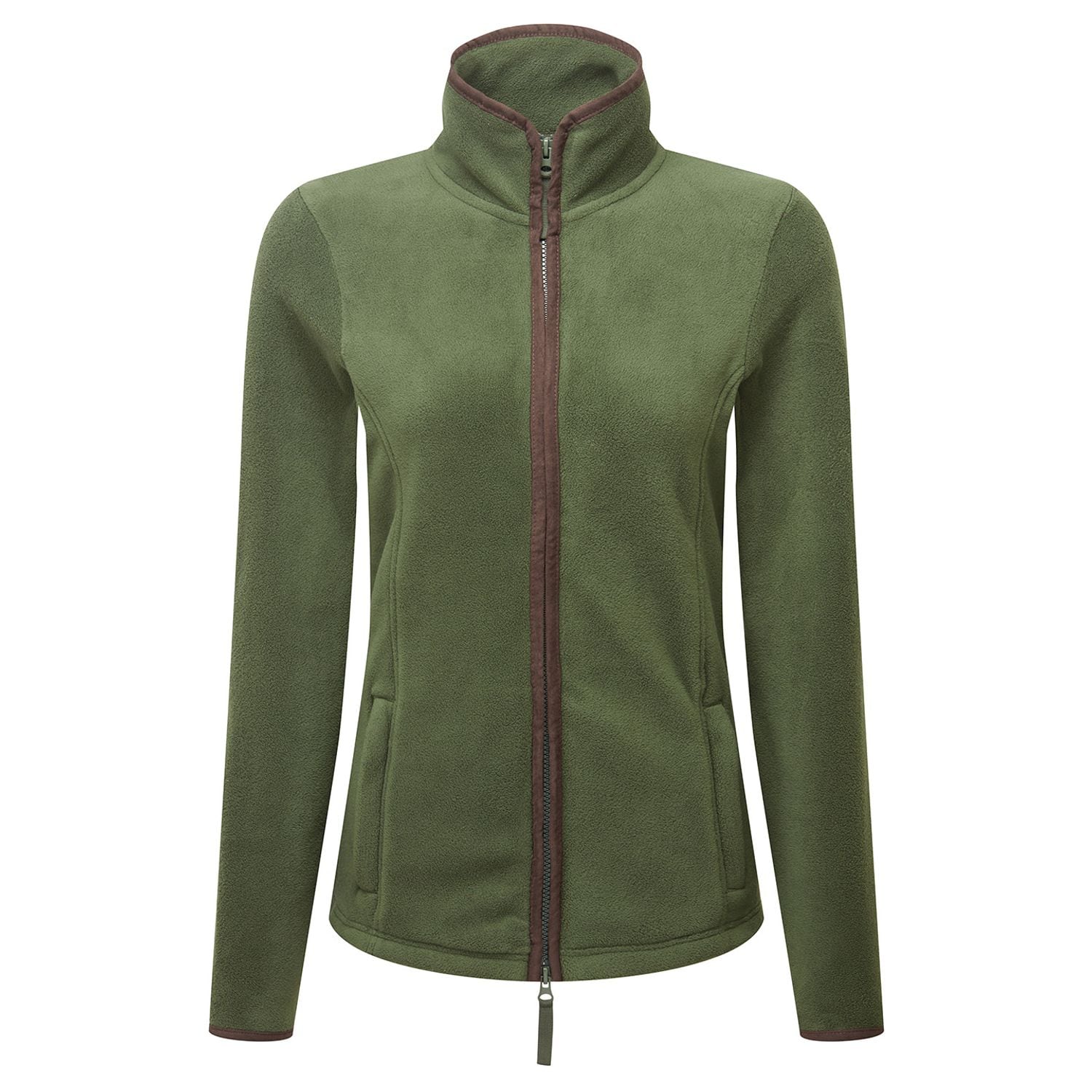 Premier Women S Artisan Fleece Jacket Moss Green/Brown XS