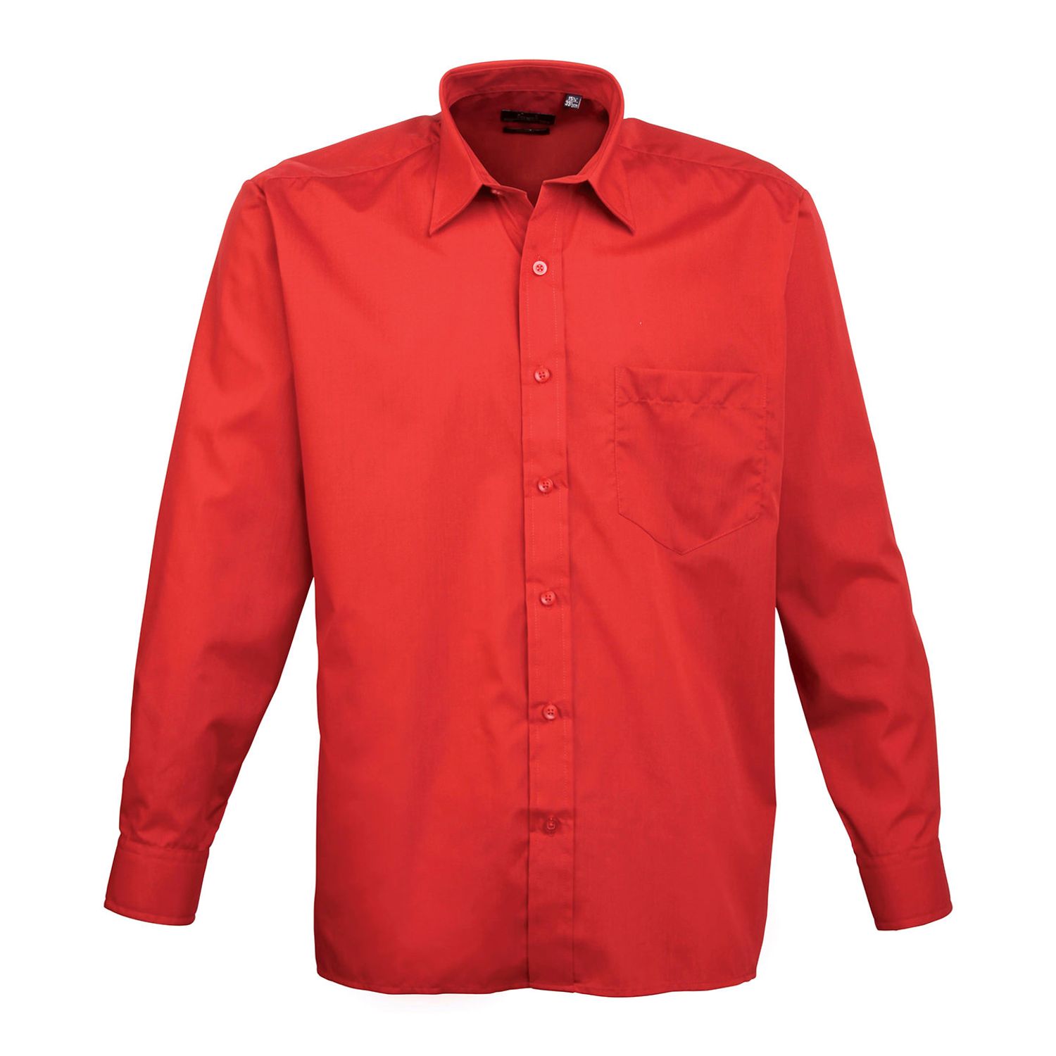 Premier Long Sleeve Poplin Shirt Red* 16.5