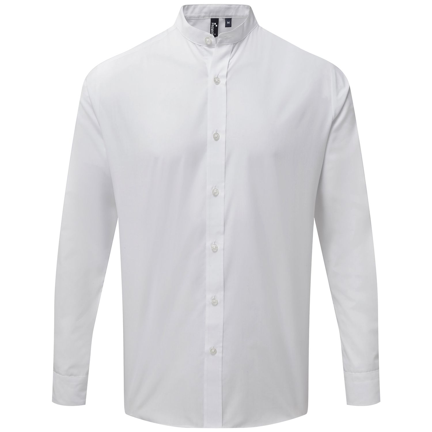 Premier Banded Collar Grandad Long Sleeve Shirt White 2XL