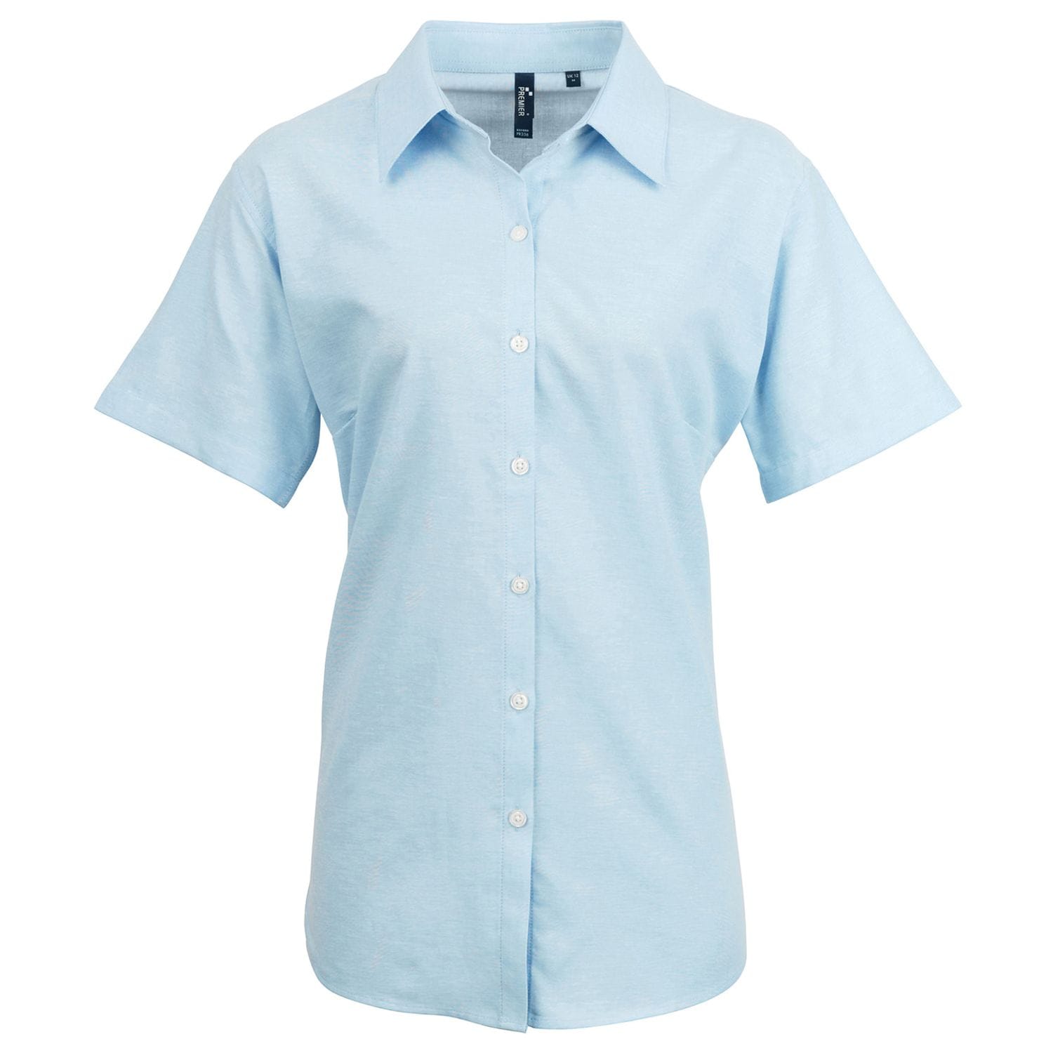 Premier Women's Signature Oxford Short Sleeve Shirt Light Blue 26