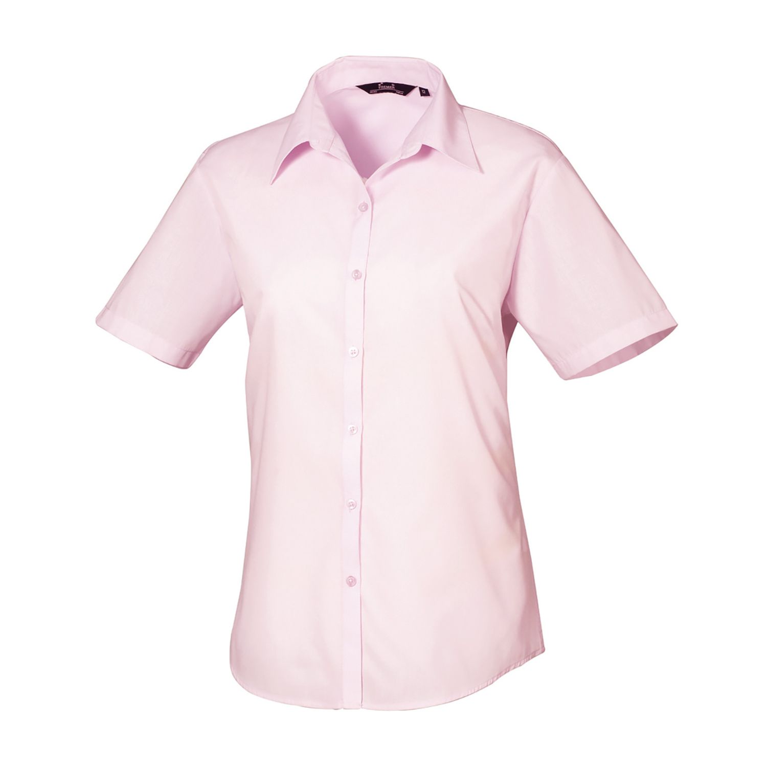 Premier Women's Short Sleeve Poplin Blouse Pink 22