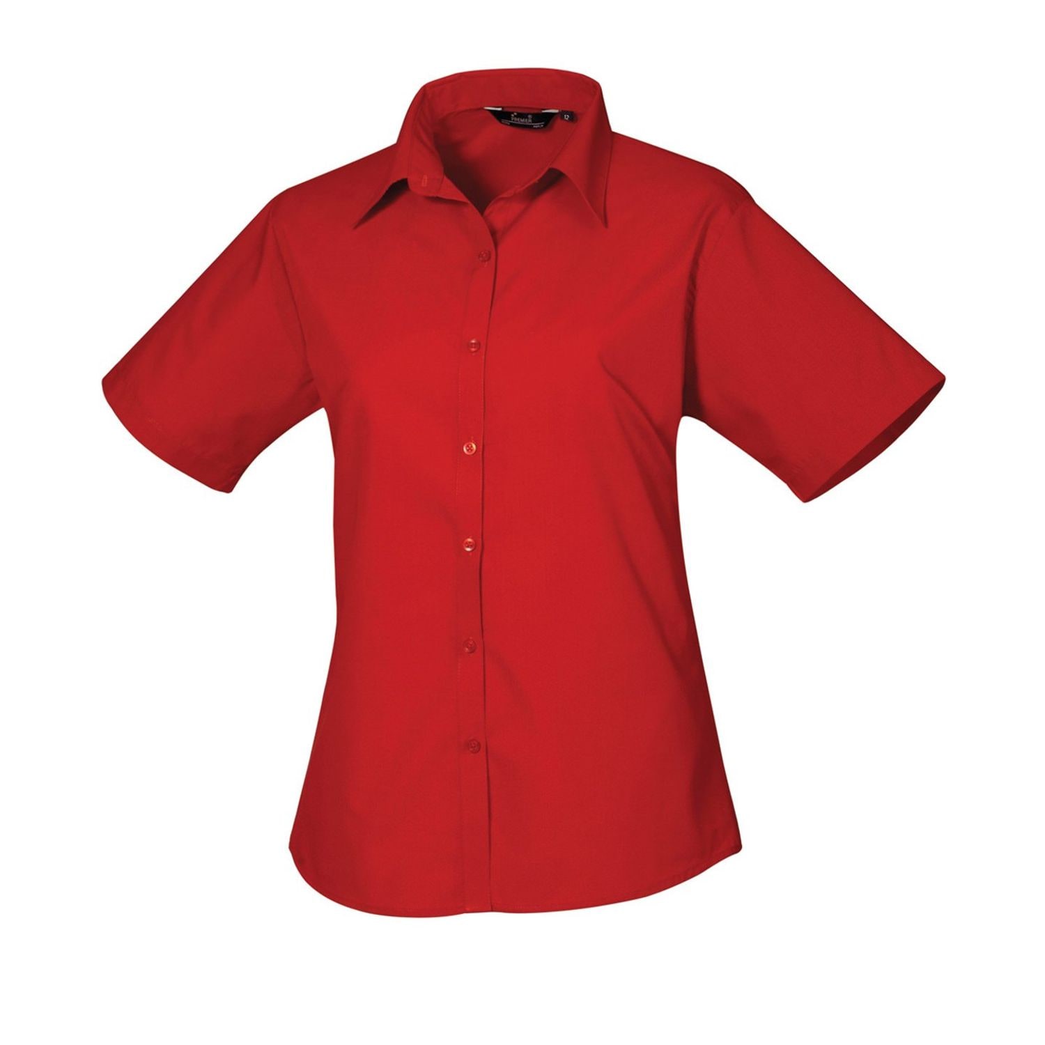 Premier Women's Short Sleeve Poplin Blouse Red* 24