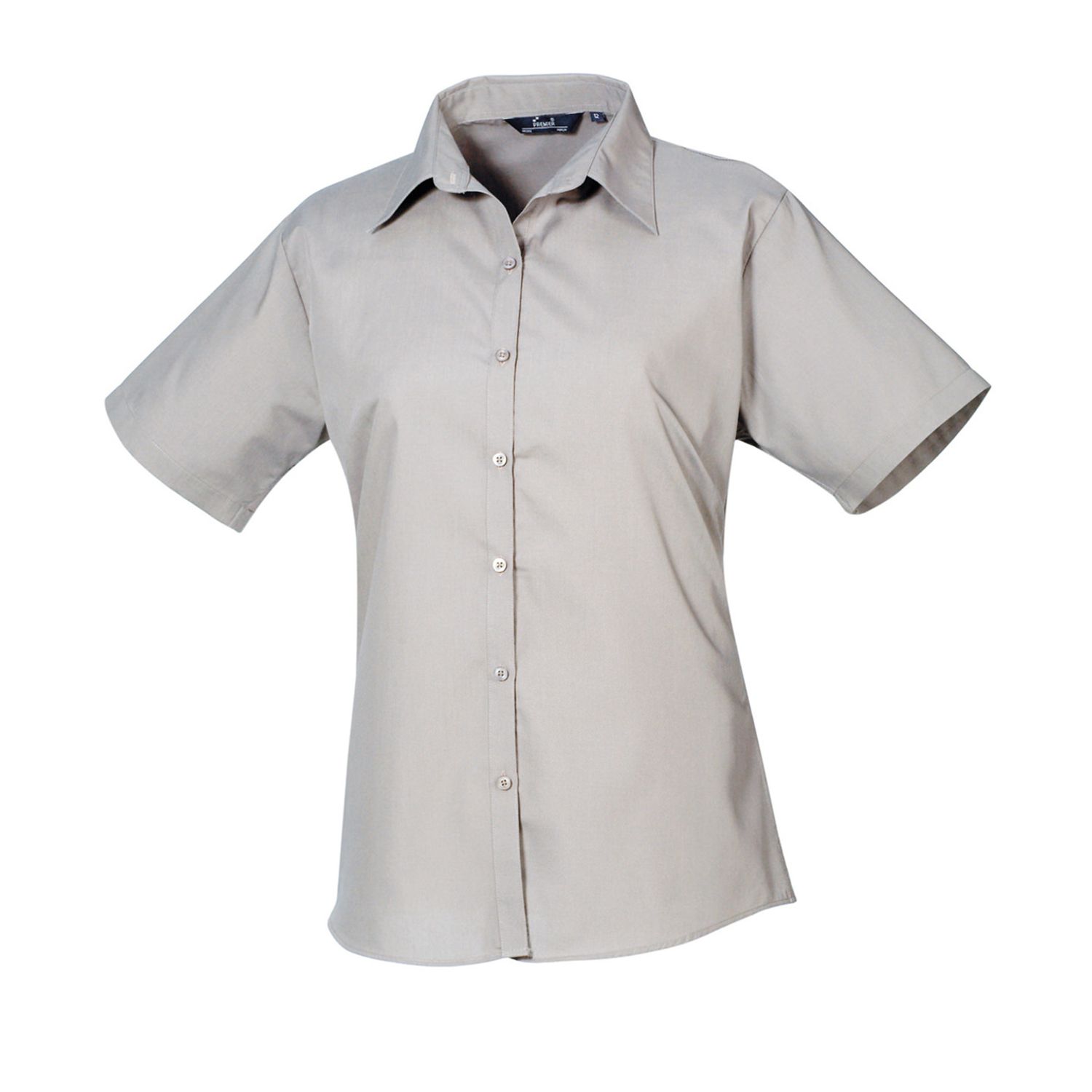 Premier Women's Short Sleeve Poplin Blouse Silver* 16