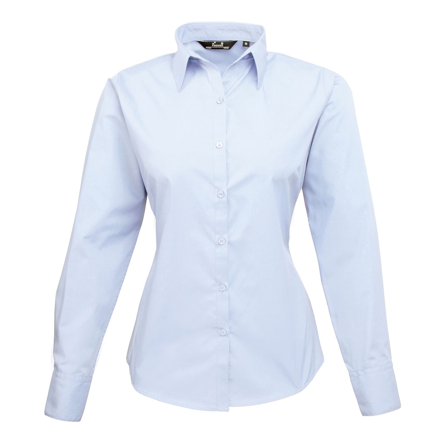 Premier Women's Poplin Long Sleeve Blouse Light Blue* 24