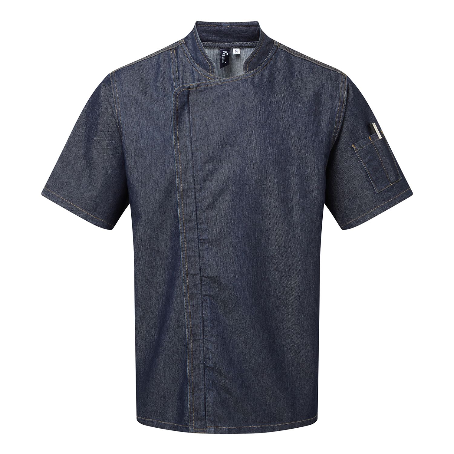 Premier Chef's Zip-close Short Sleeve Jacket Indigo Denim S