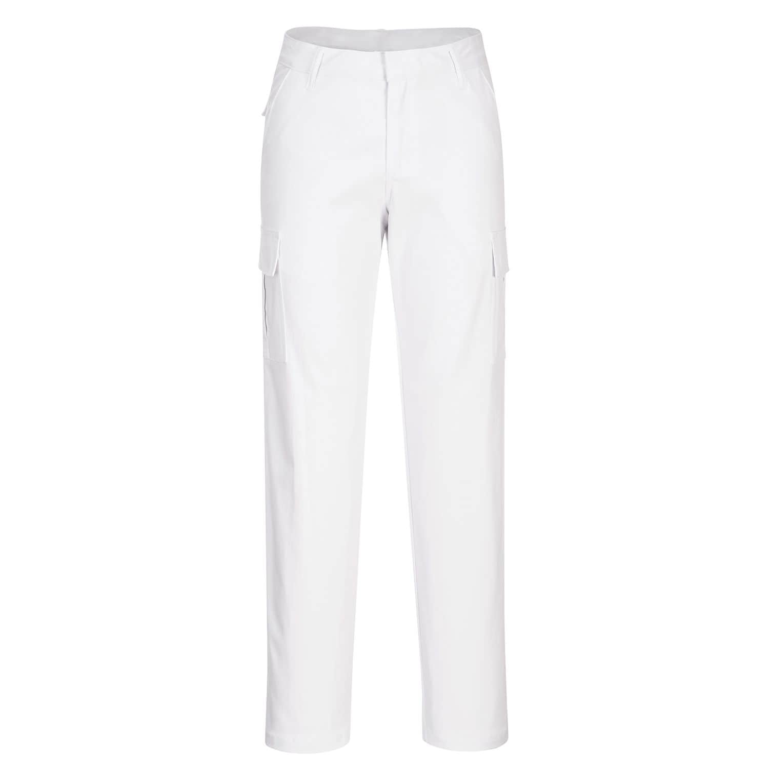 Portwest Women's Stretch Cargo Trousers (S233) Slim Fit White 12