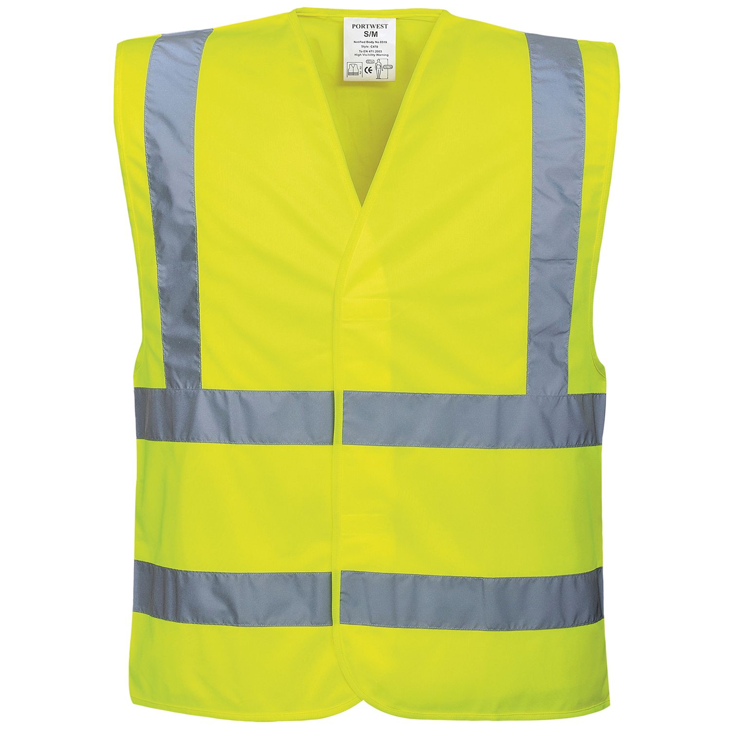 Portwest Hi-vis Two-band-and-brace Vest (C470) Yellow SM