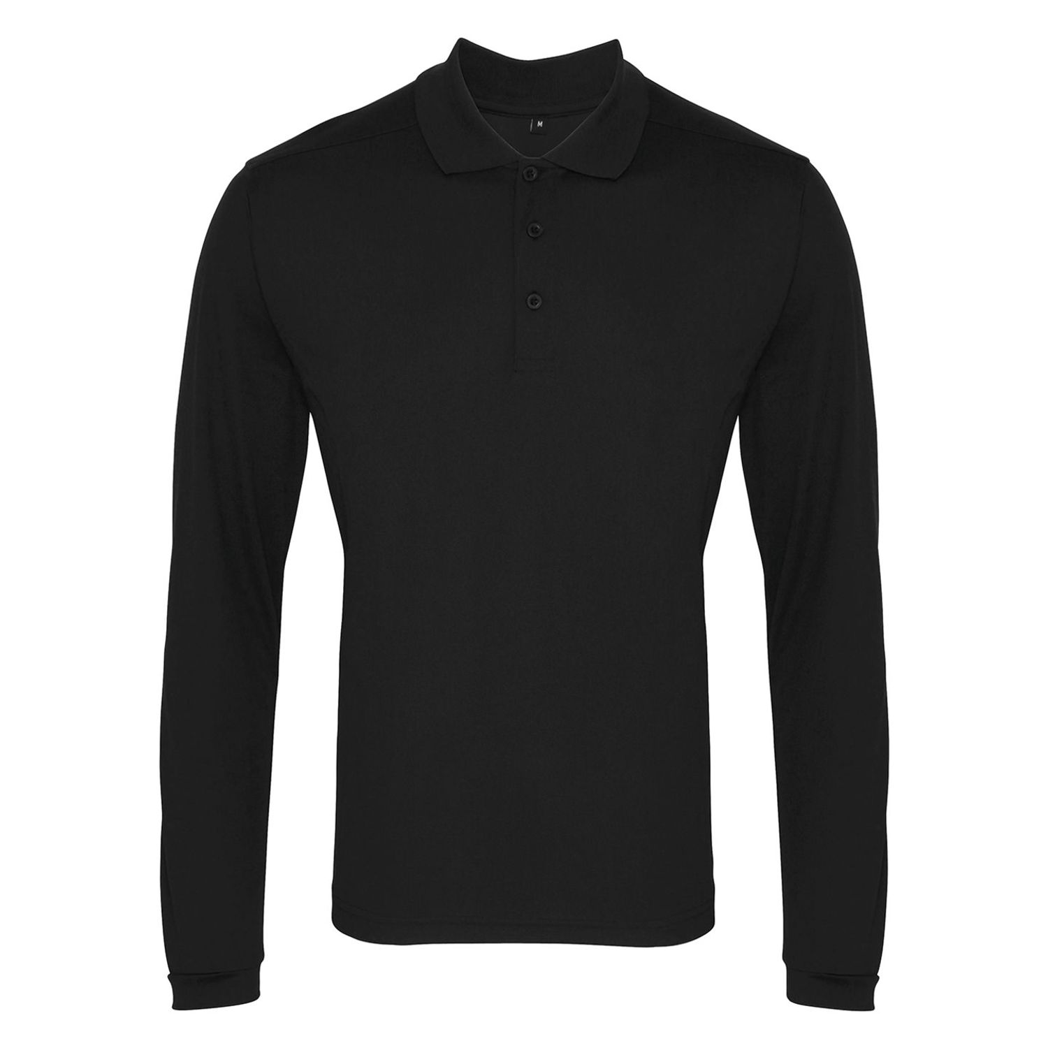 Premier Long Sleeve Coolchecker Piqu Polo Black 2XL